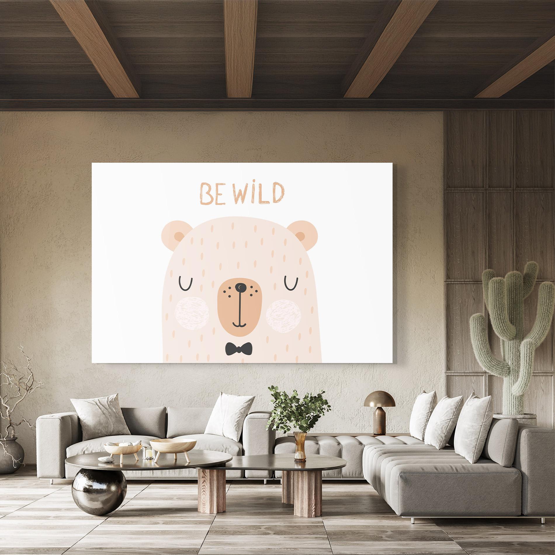 Стъклена картина Bear Be Wild mockup 8