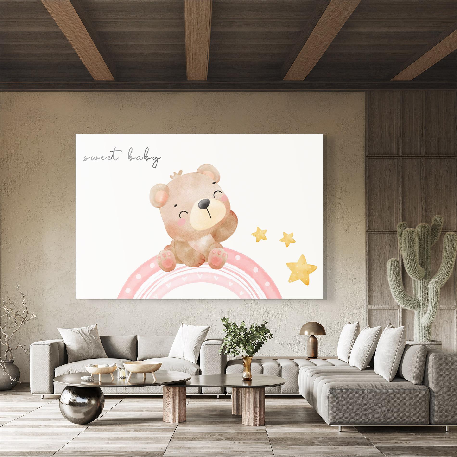 Стъклена картина Sweet Baby Bear mockup 8