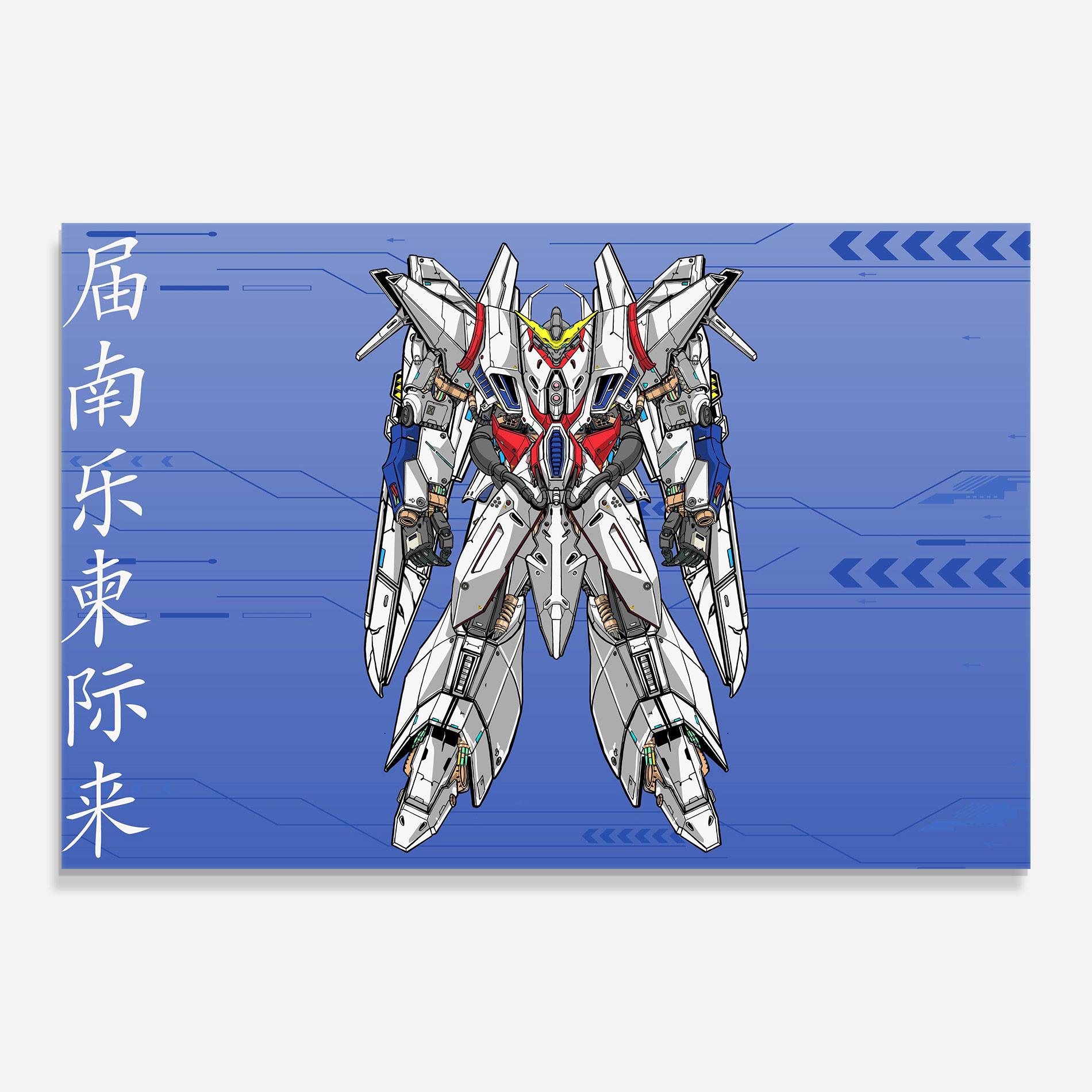 Стъклена картина White Red Robot mockup 0