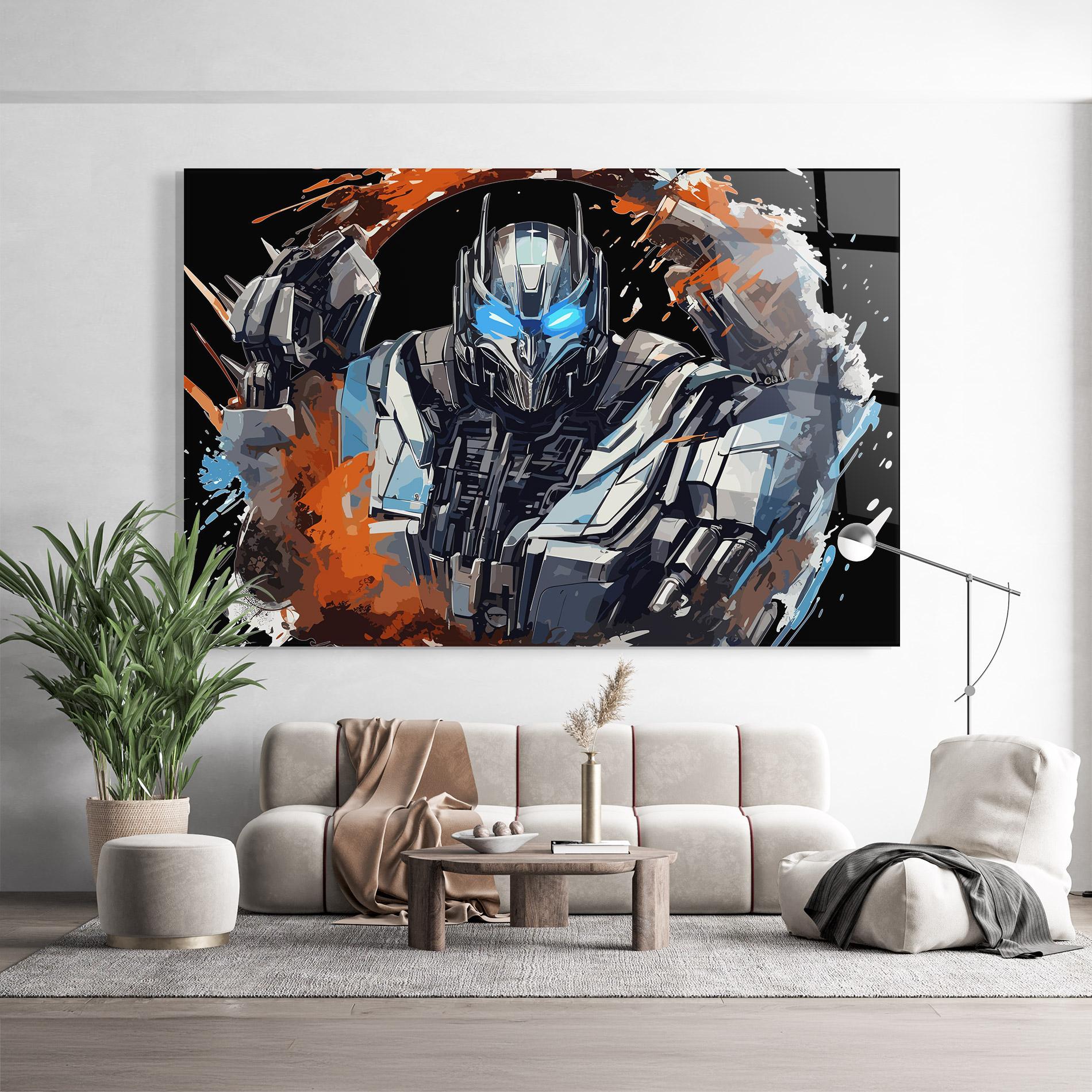 Стъклена картина Blue Eyes Transformers mockup 9