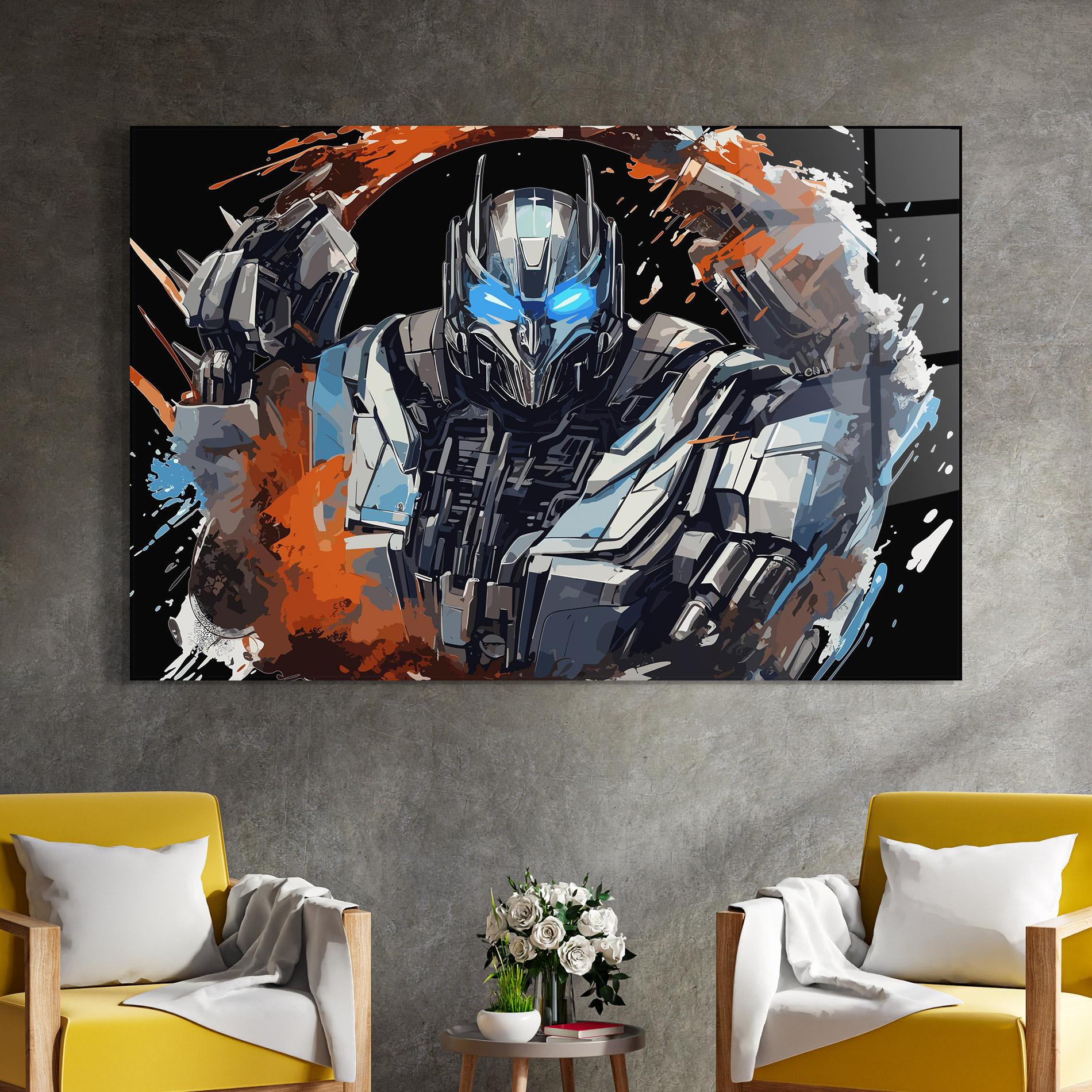 Стъклена картина Blue Eyes Transformers mockup 4