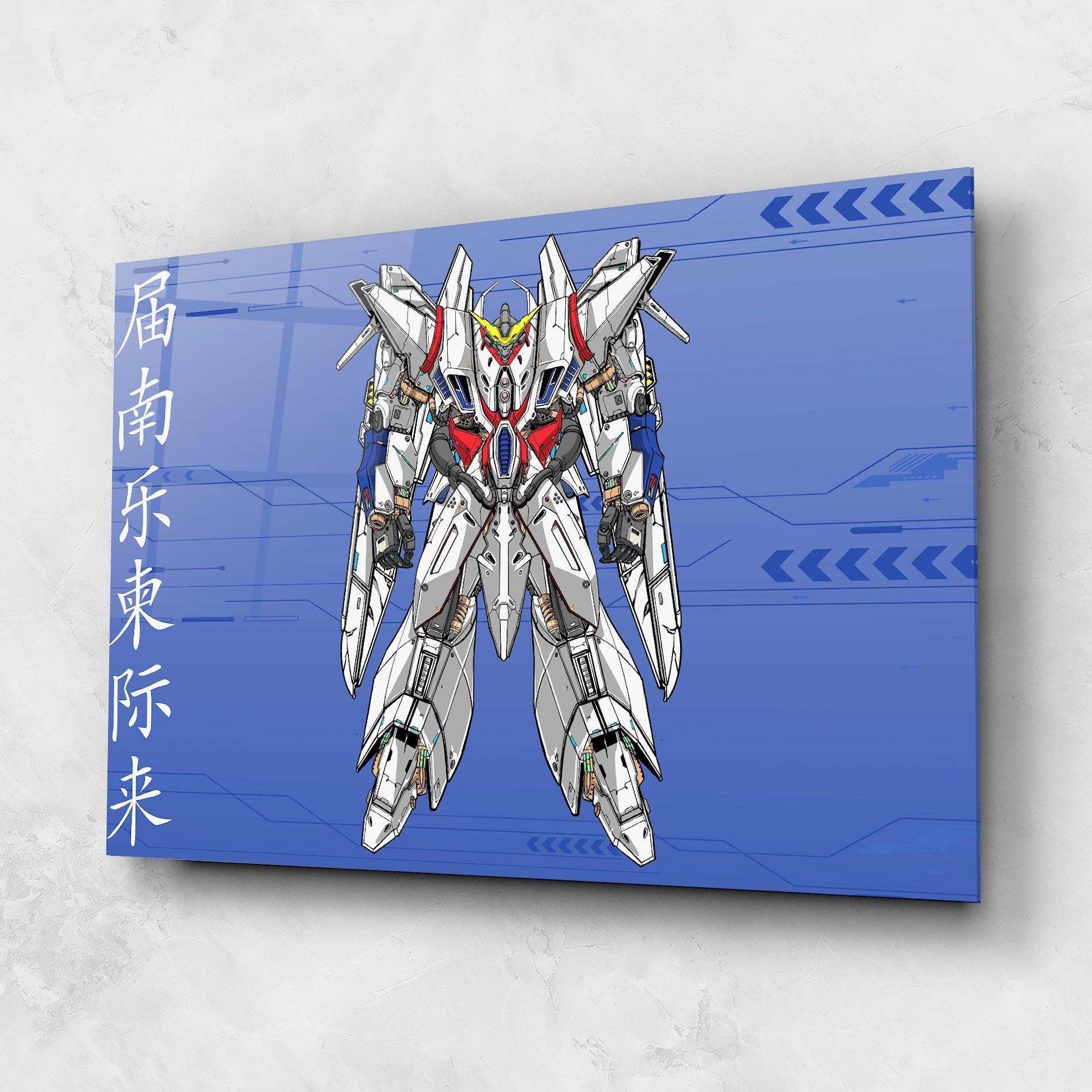 Стъклена картина White Red Robot mockup 1