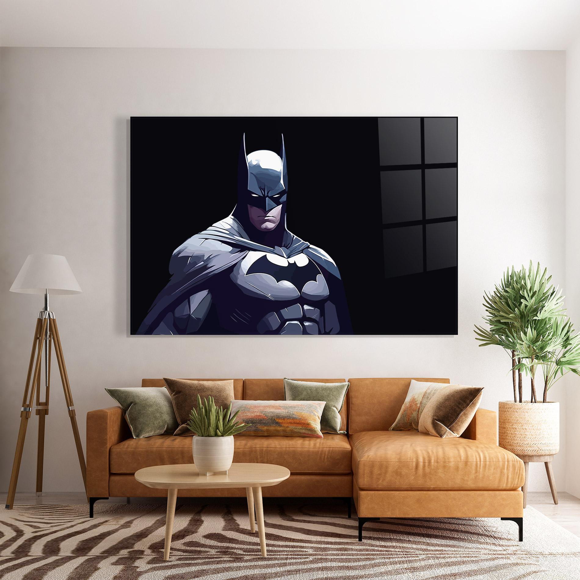 Стъклена картина Batman Art mockup 7