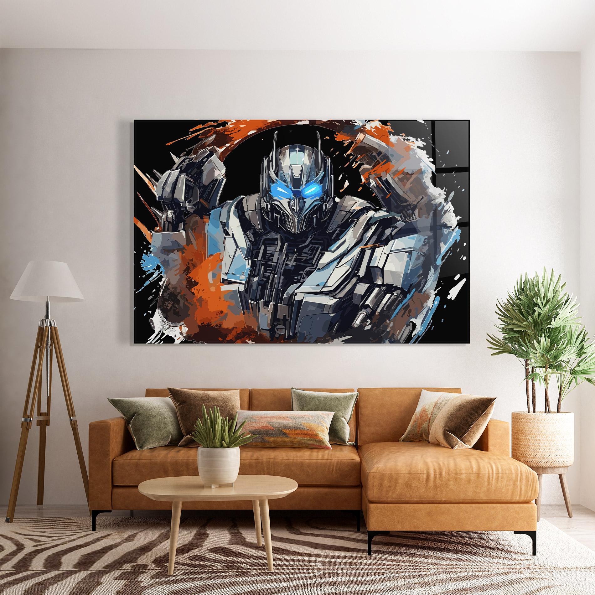 Стъклена картина Blue Eyes Transformers mockup 7