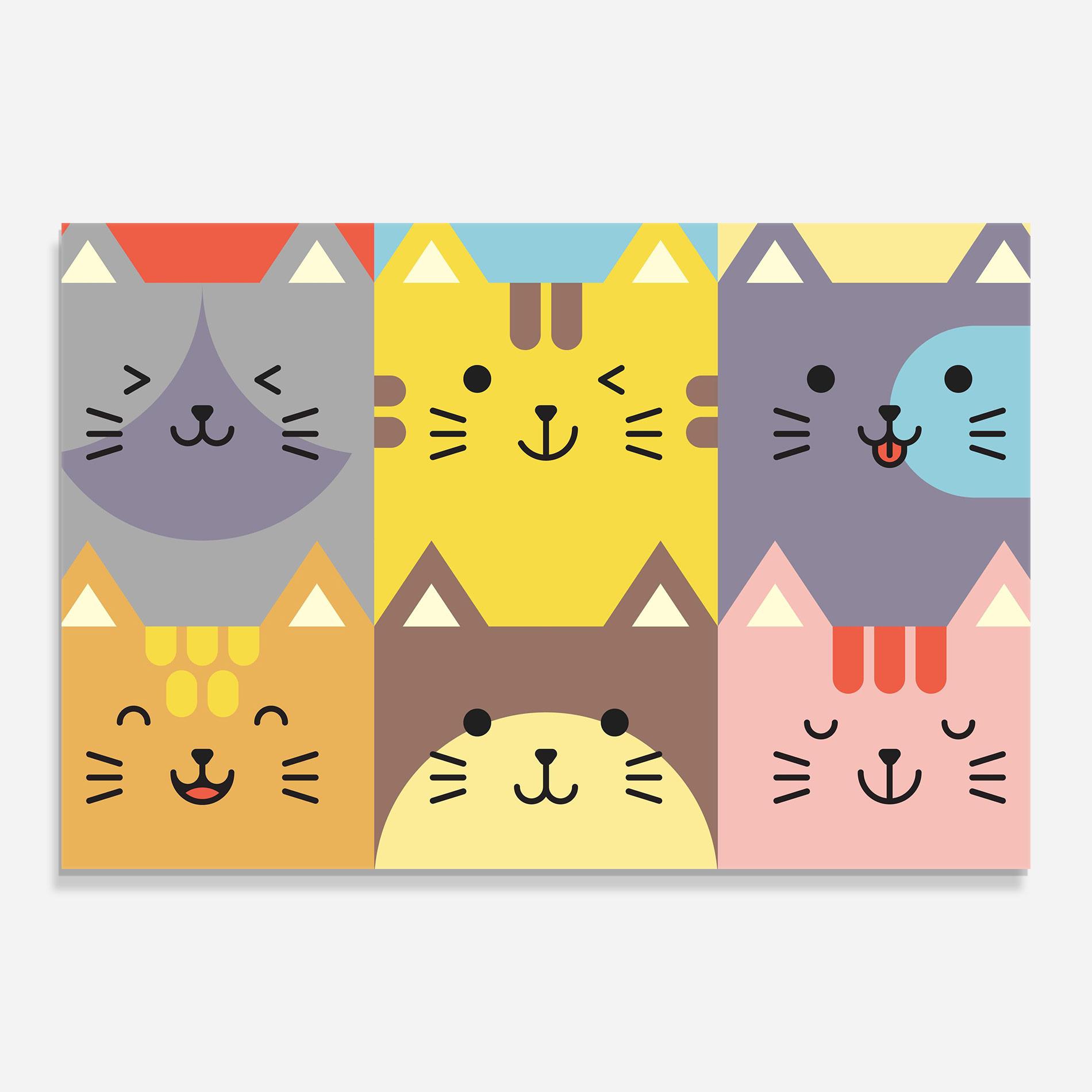 Стъклена картина Cat Colors mockup 0