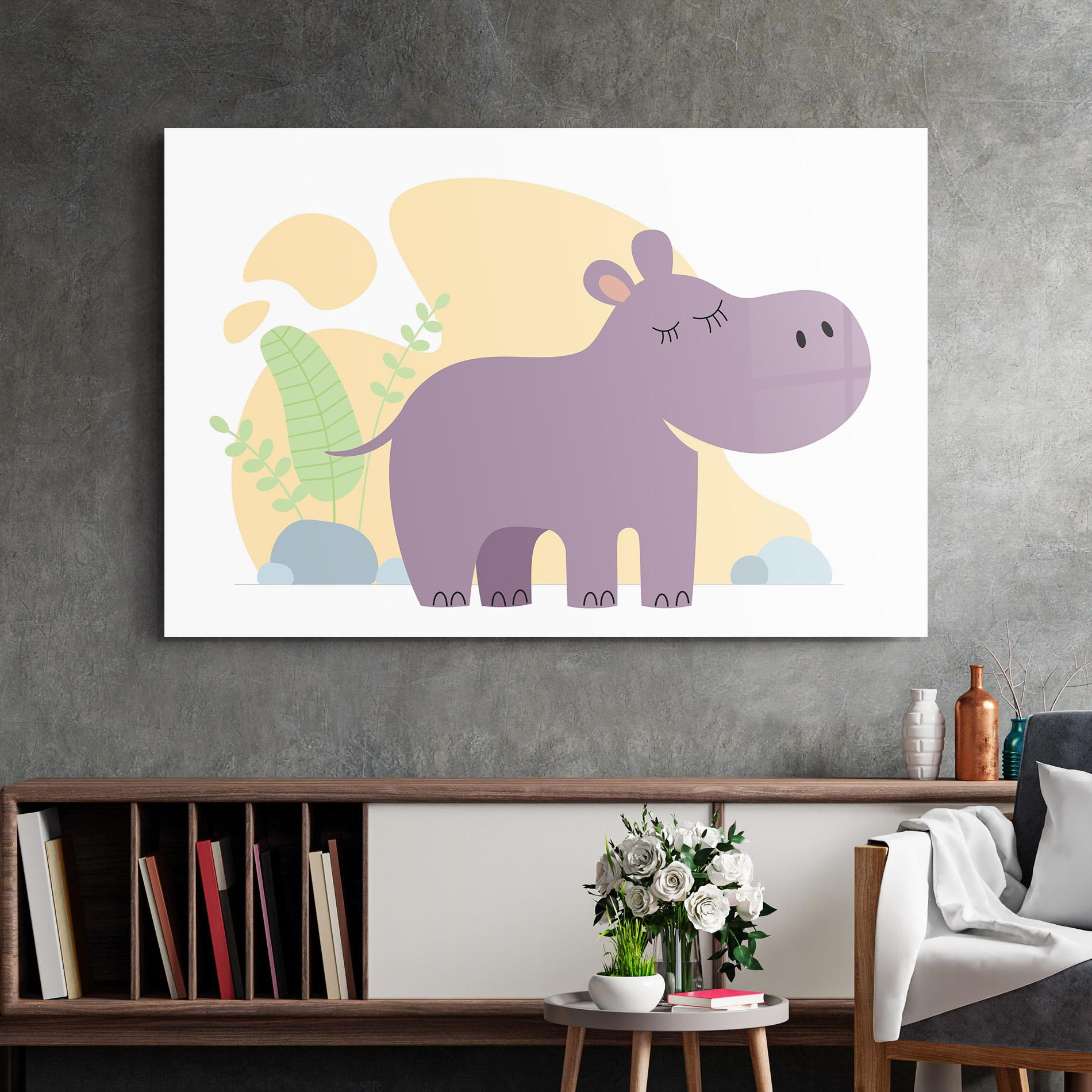 Стъклена картина Cute Purple Hypo mockup 2