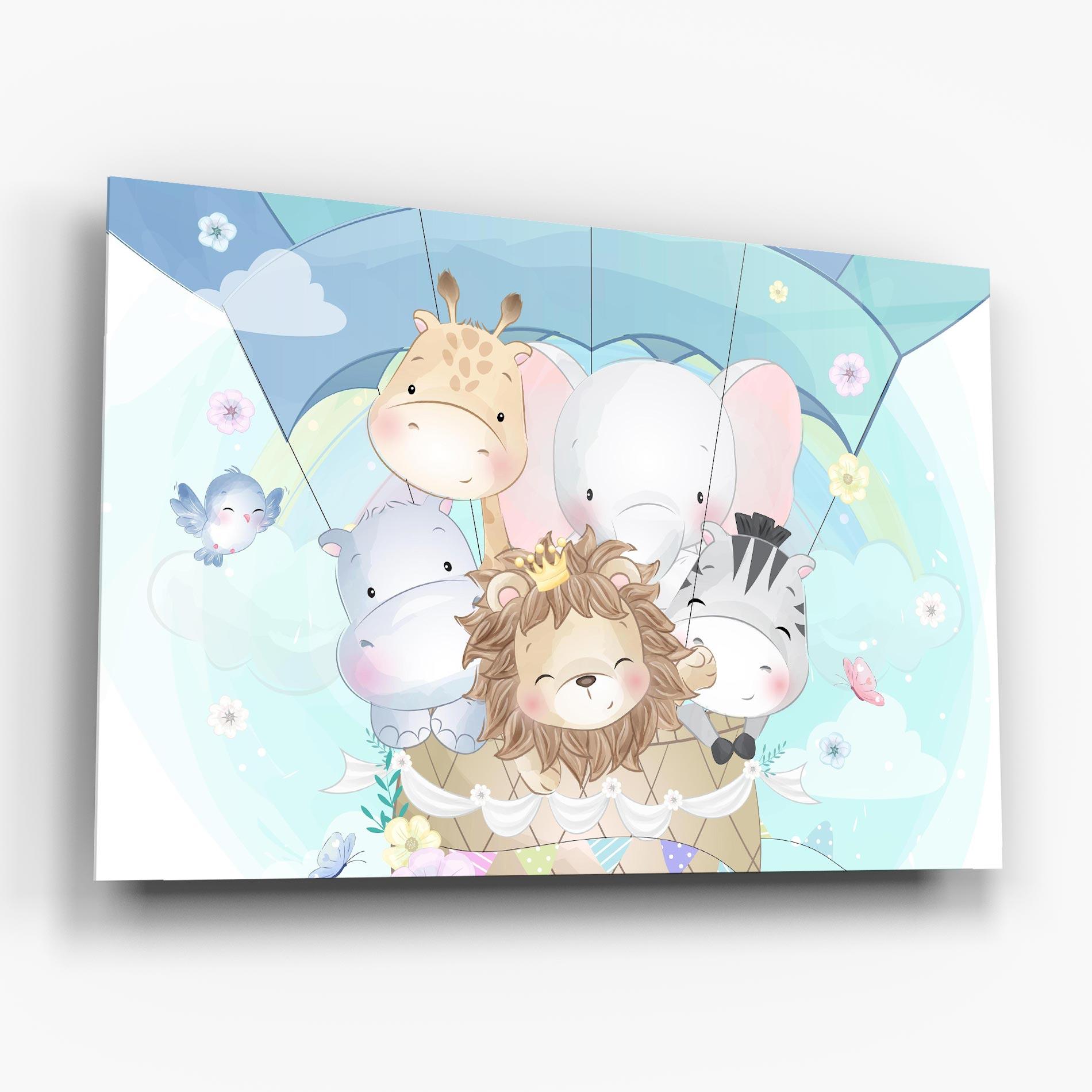 Стъклена картина Animals Flying mockup 6