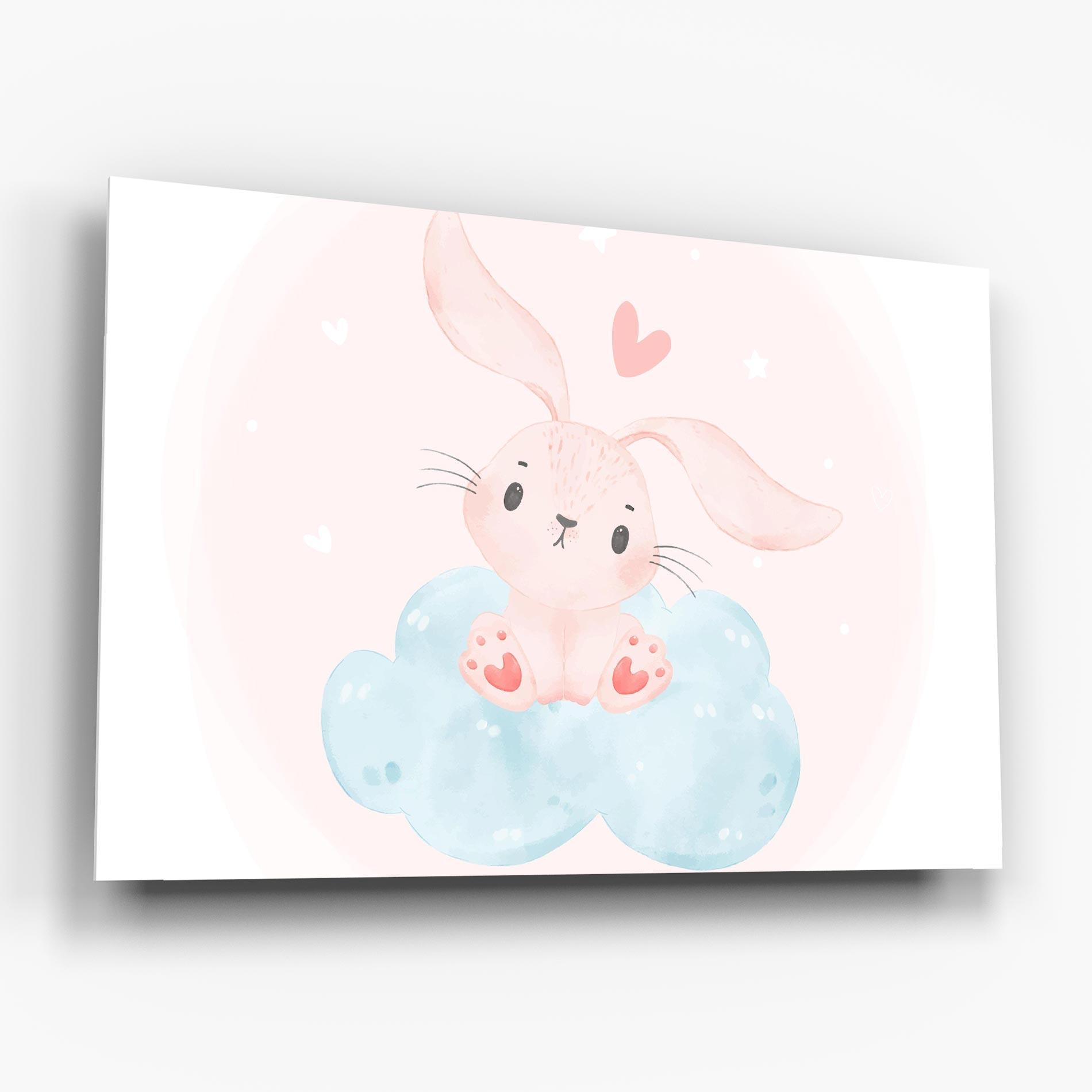 Стъклена картина Cloud Pink Bunny mockup 6