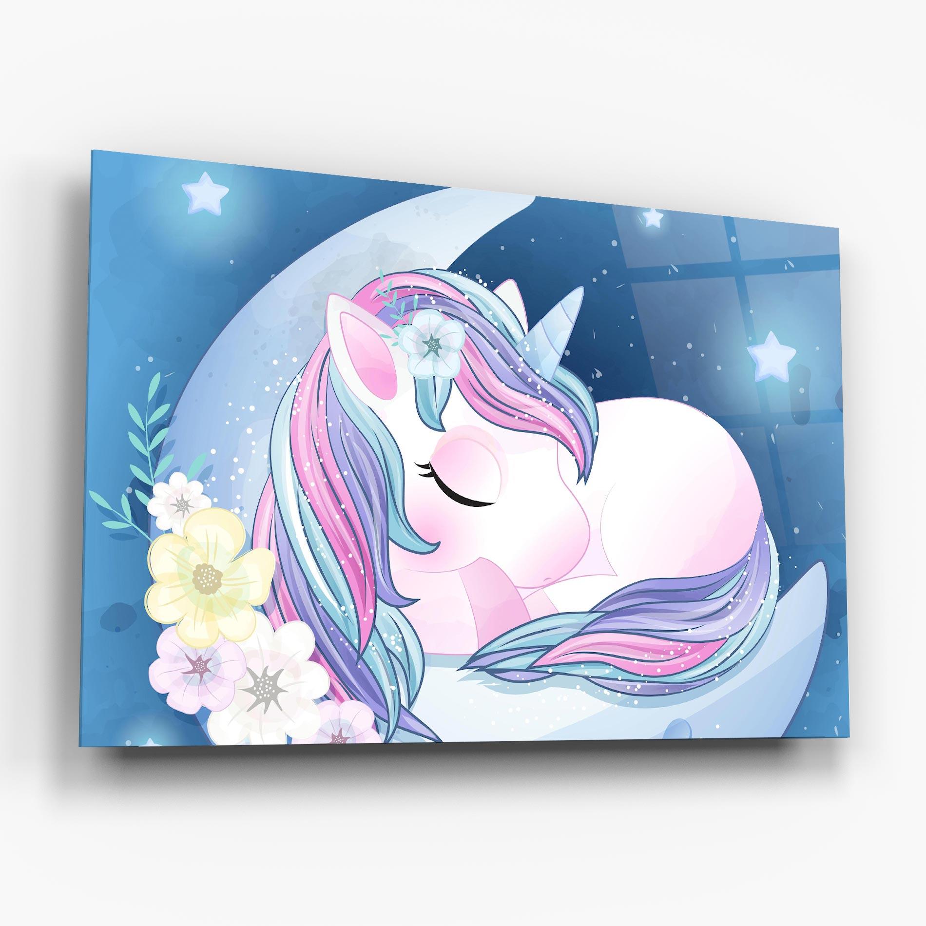 Стъклена картина Moon Unicorn mockup 6
