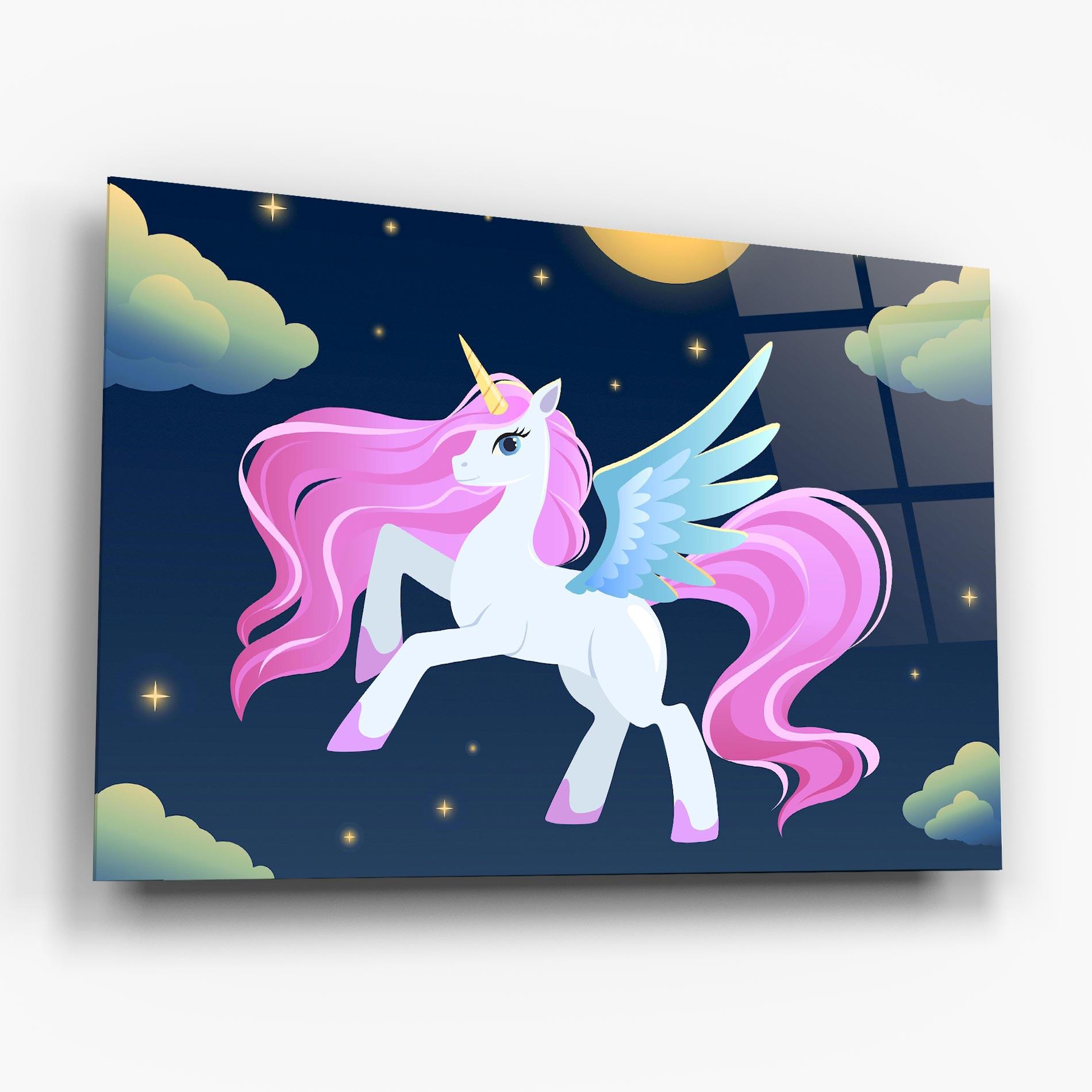 Стъклена картина White Sky Pony mockup 6