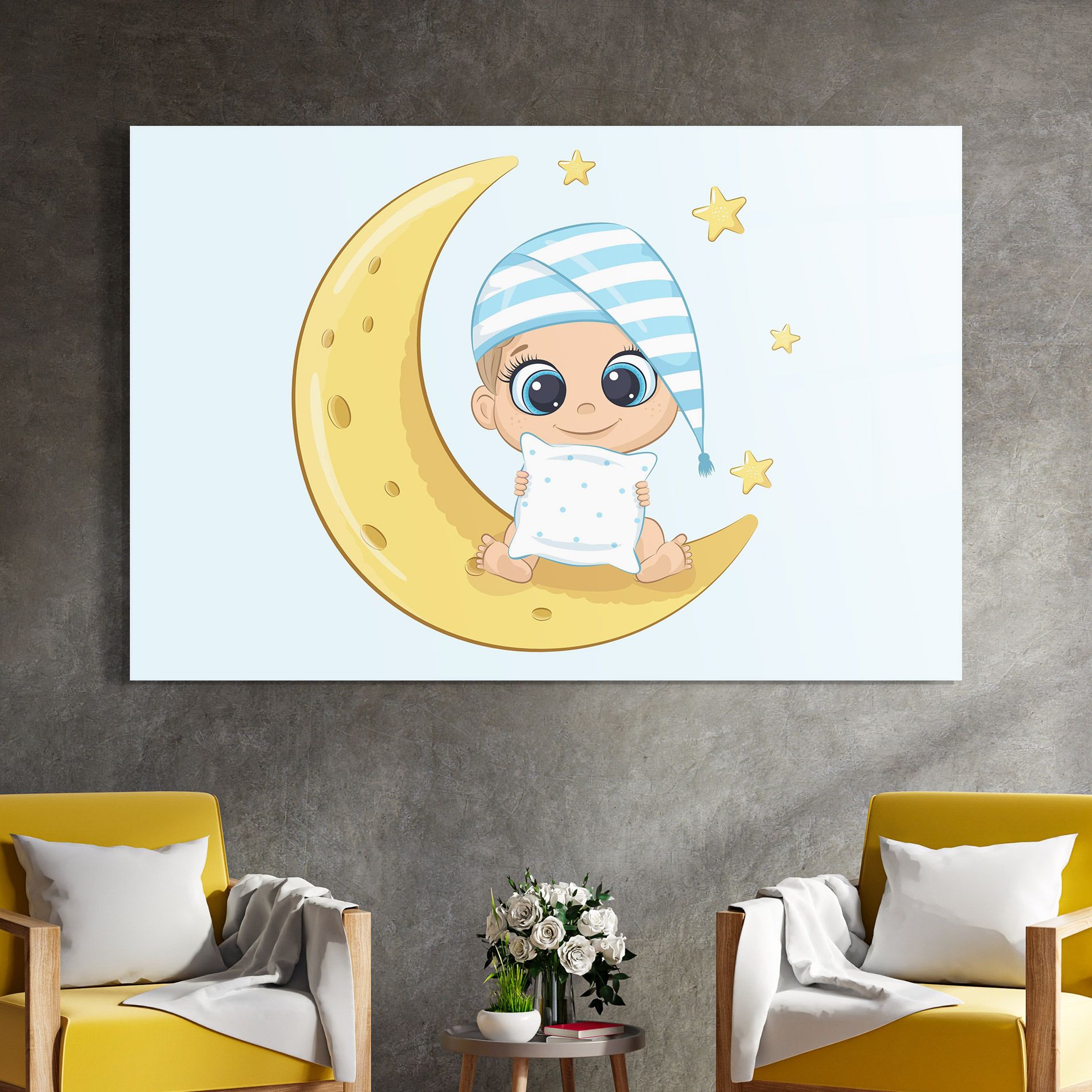 Baby On Moon mockup 4
