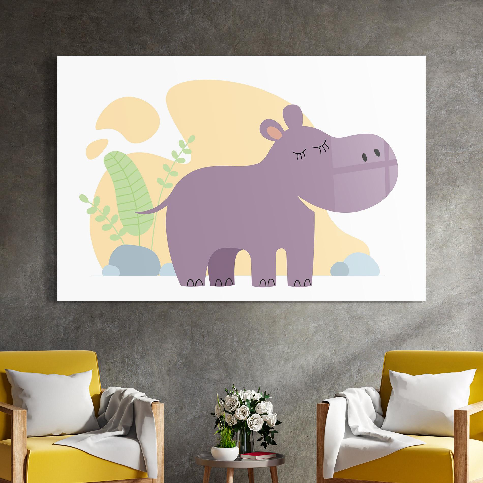 Стъклена картина Cute Purple Hypo mockup 4