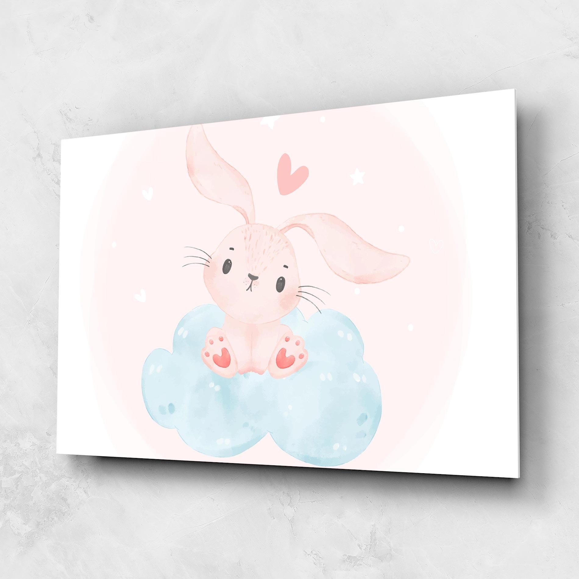 Стъклена картина Cloud Pink Bunny mockup 1