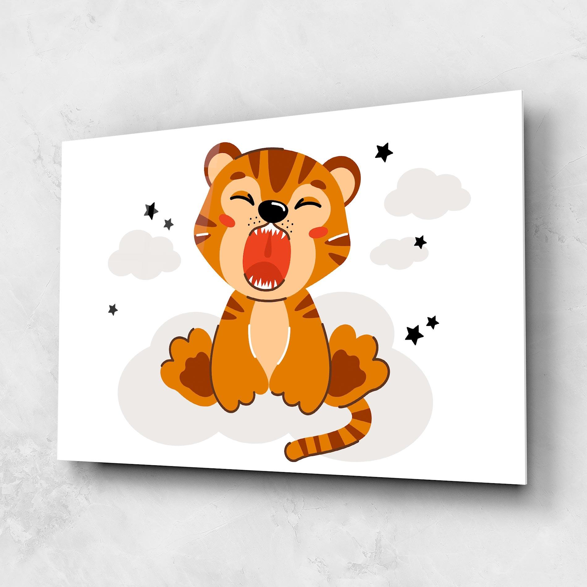 Стъклена картина Cute Sleepy Tiger mockup 1