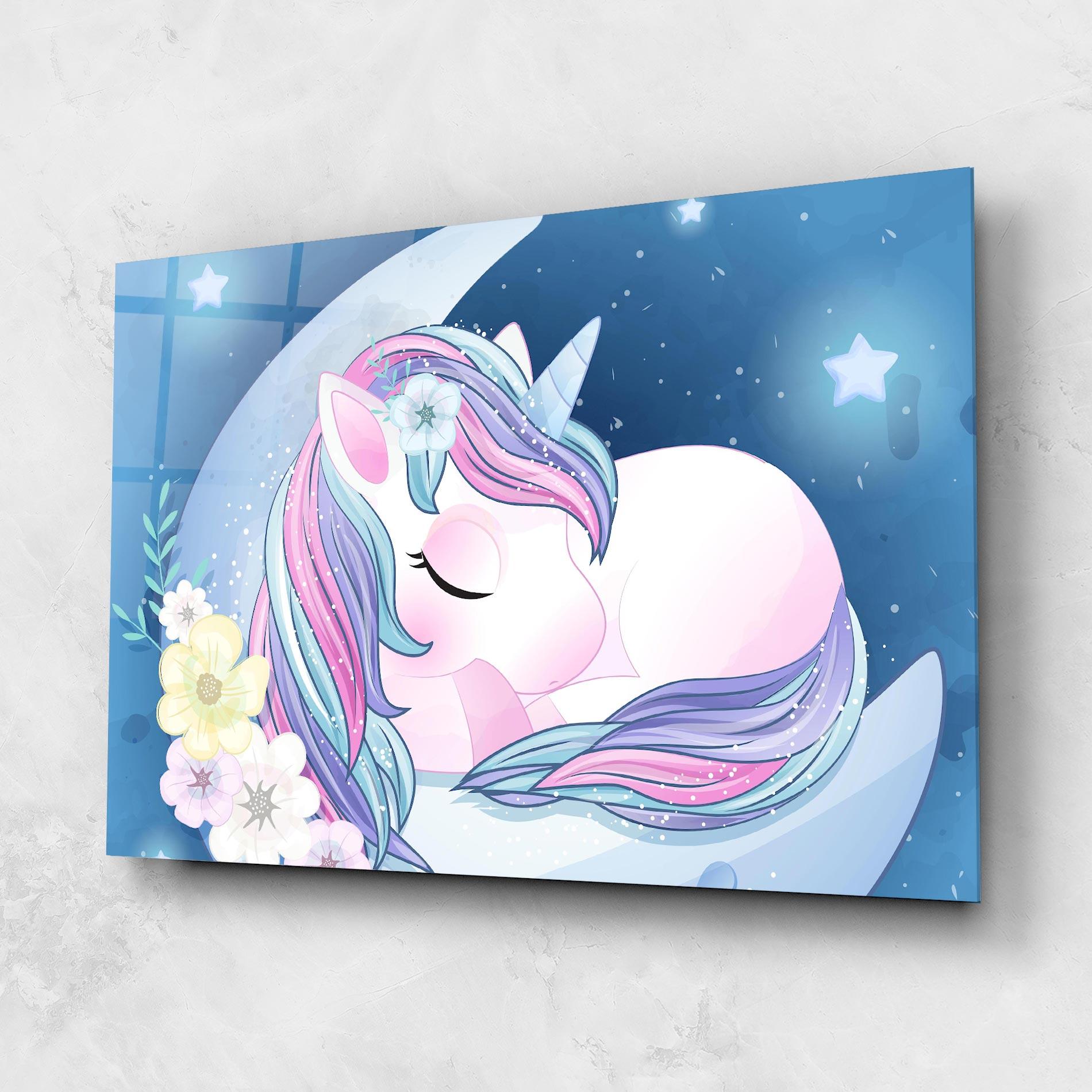 Стъклена картина Moon Unicorn mockup 1