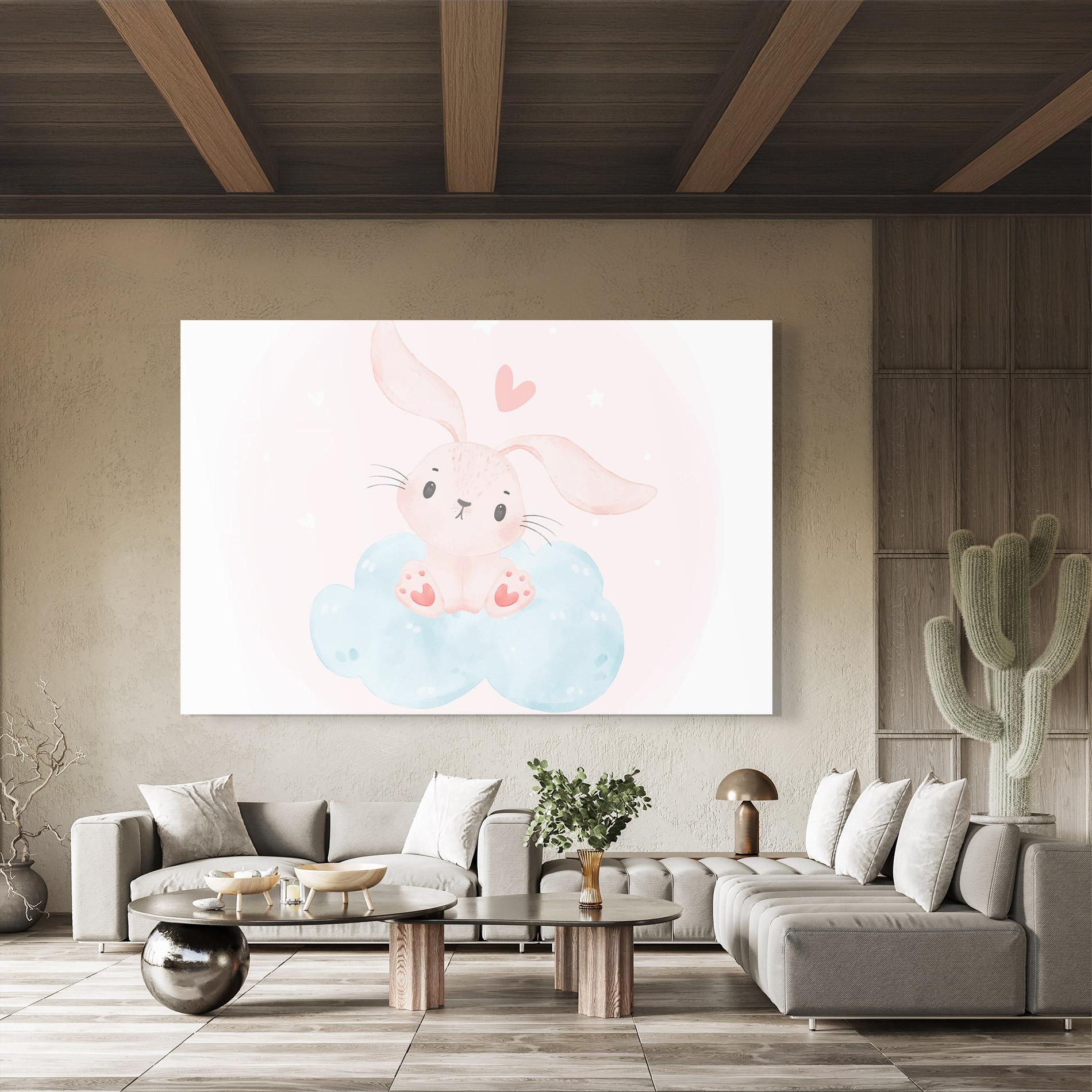 Стъклена картина Cloud Pink Bunny mockup 8
