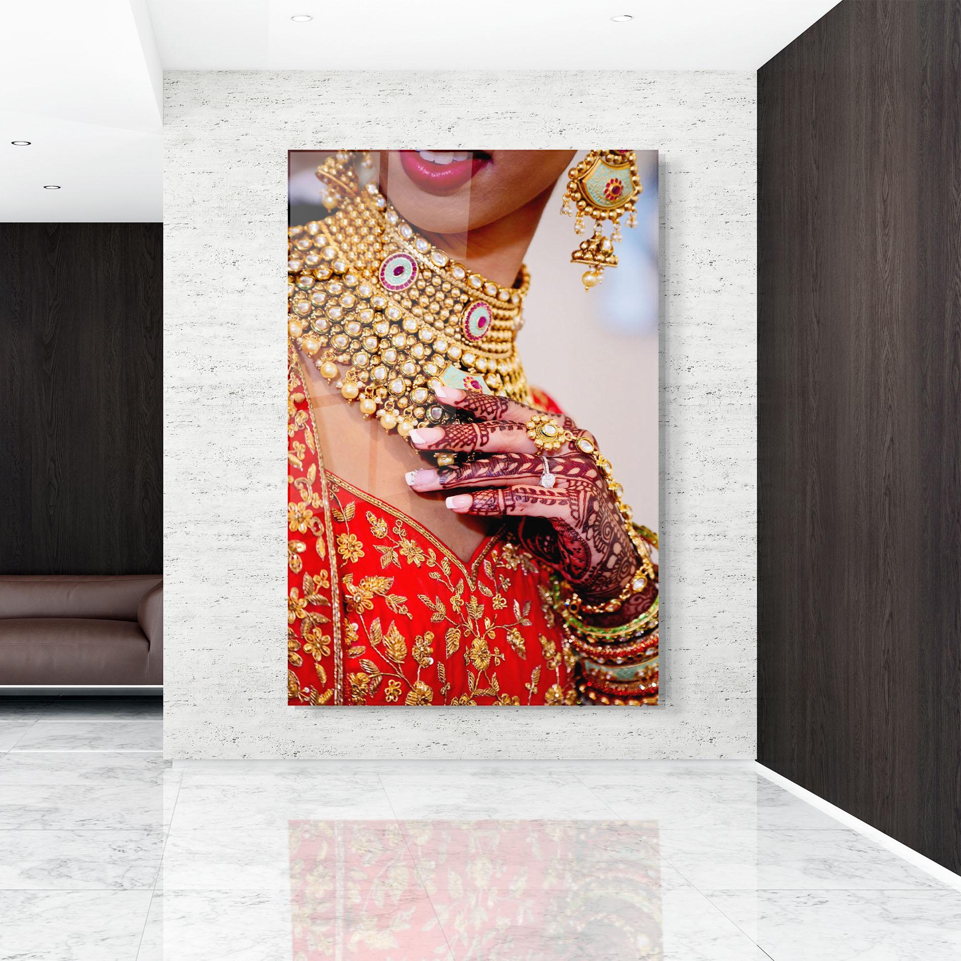 Стъклена картина Gold Beautiful Jewelry mockup 9