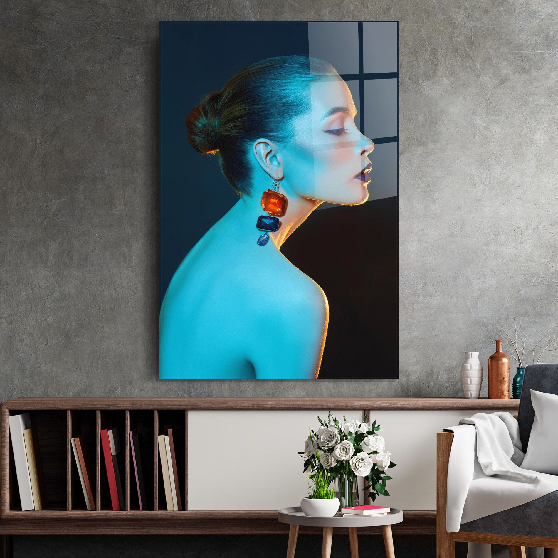 Blue Light Earring mockup 2