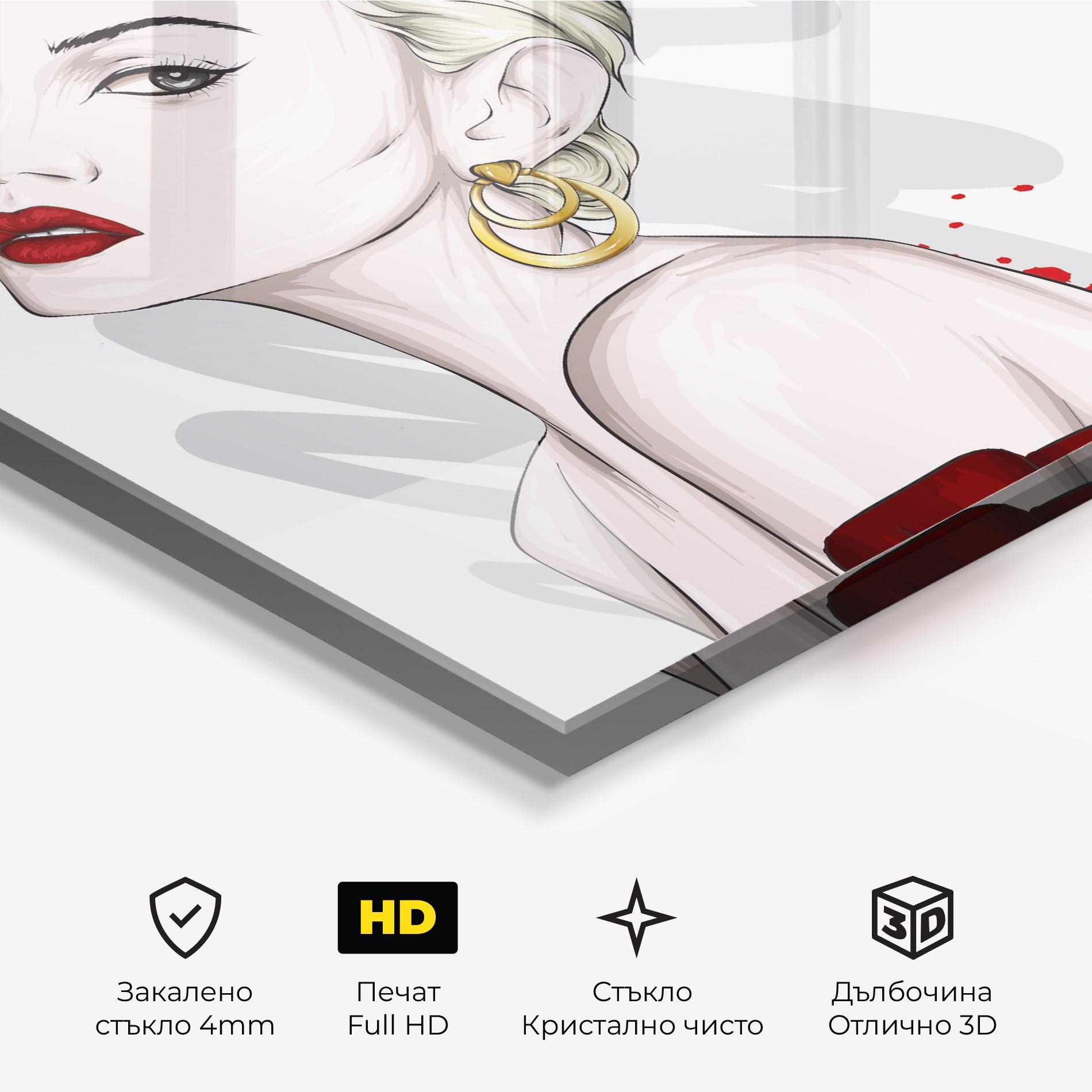 Стъклена картина Big Red Crown mockup 3