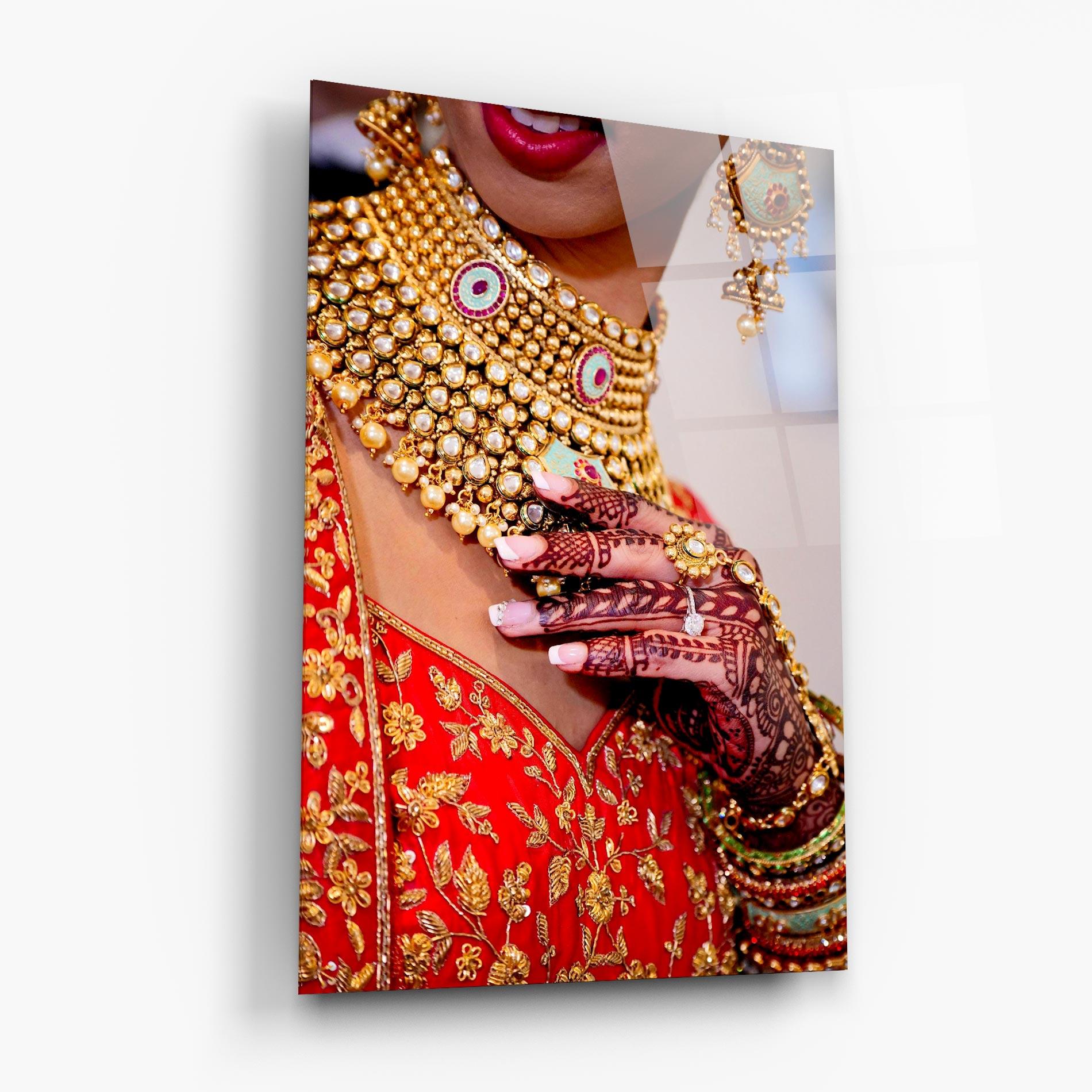 Стъклена картина Gold Beautiful Jewelry mockup 6