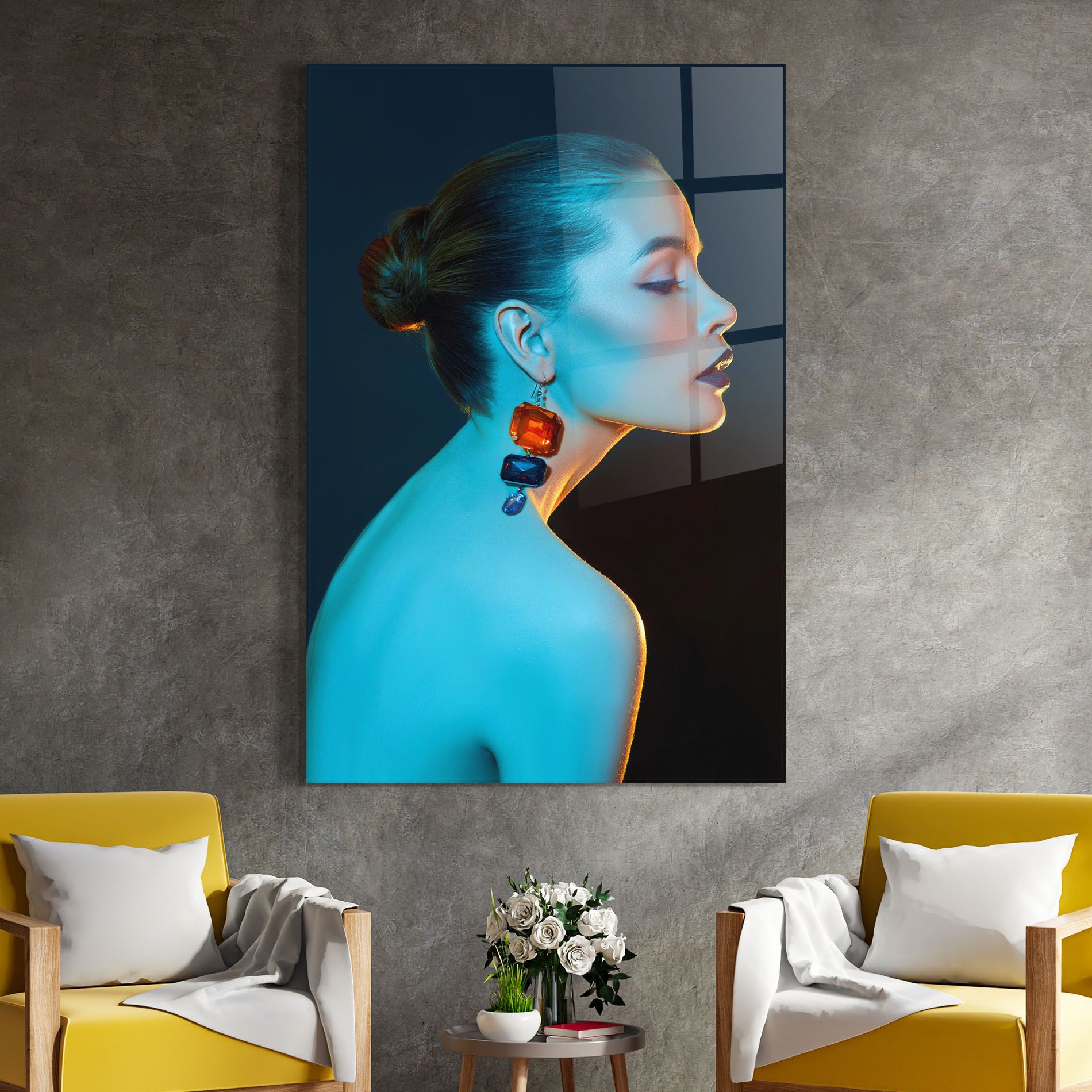 Blue Light Earring mockup 4