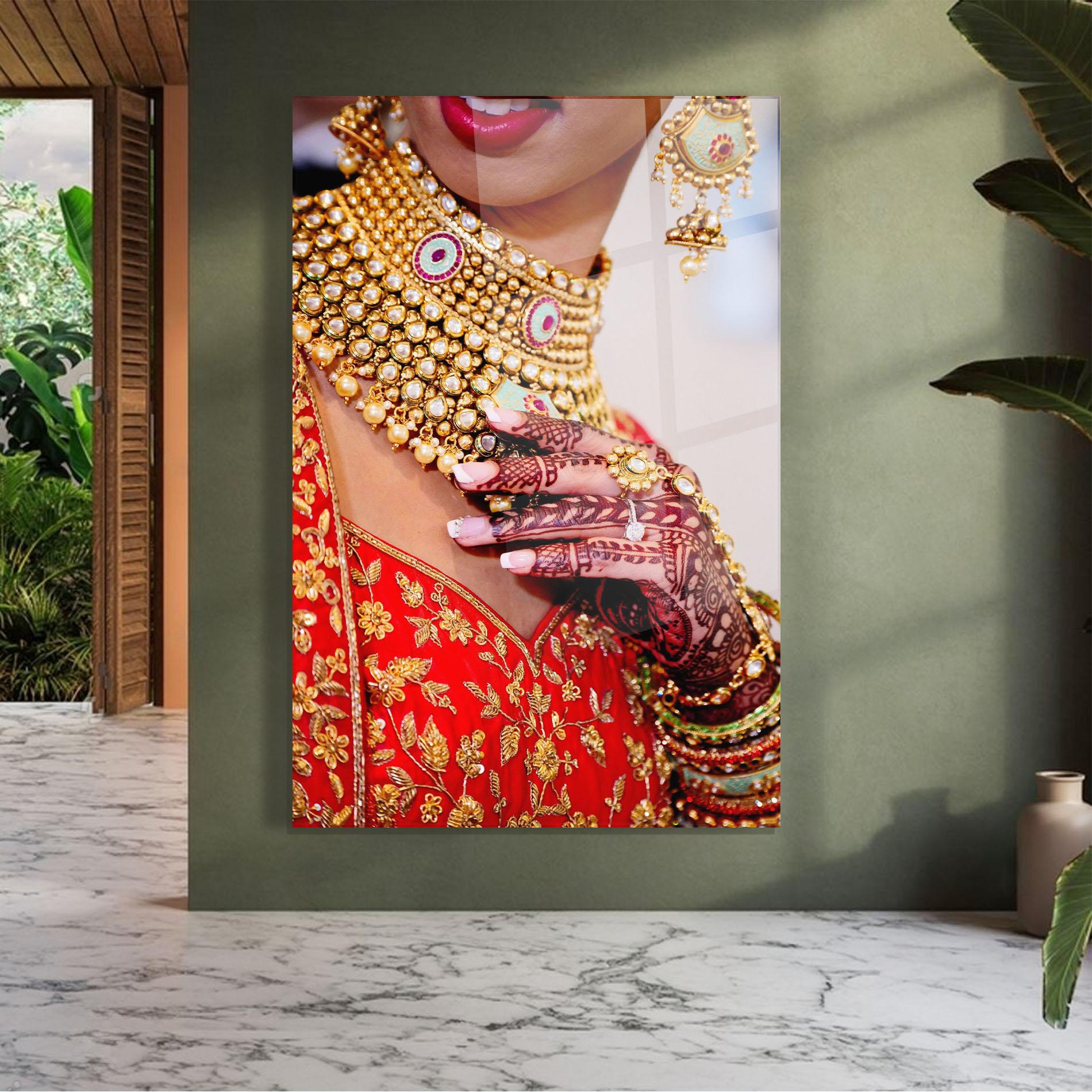 Стъклена картина Gold Beautiful Jewelry mockup 7