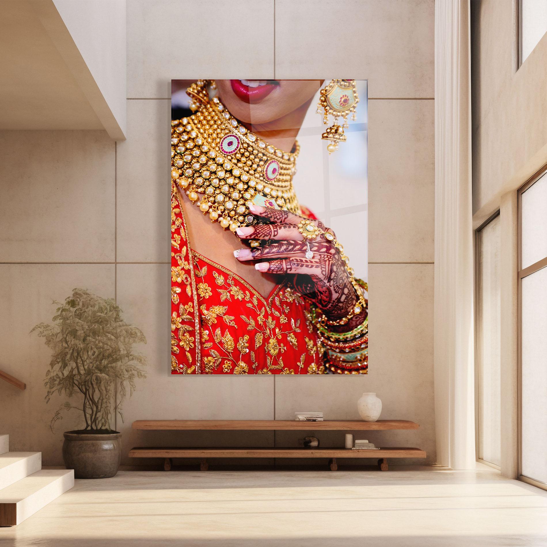 Стъклена картина Gold Beautiful Jewelry mockup 8