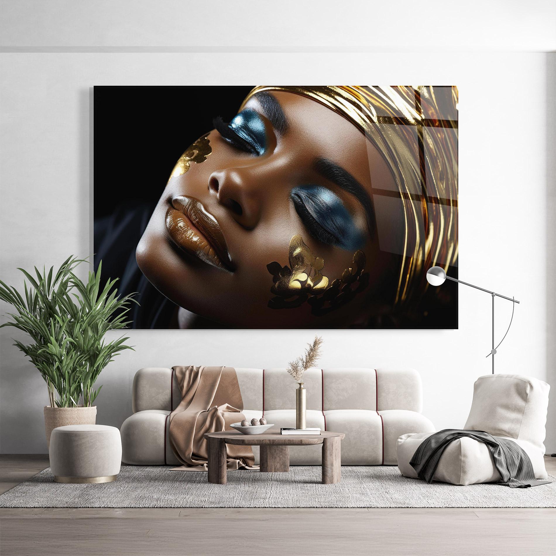 Стъклена картина Dark Blue Makeup mockup 9