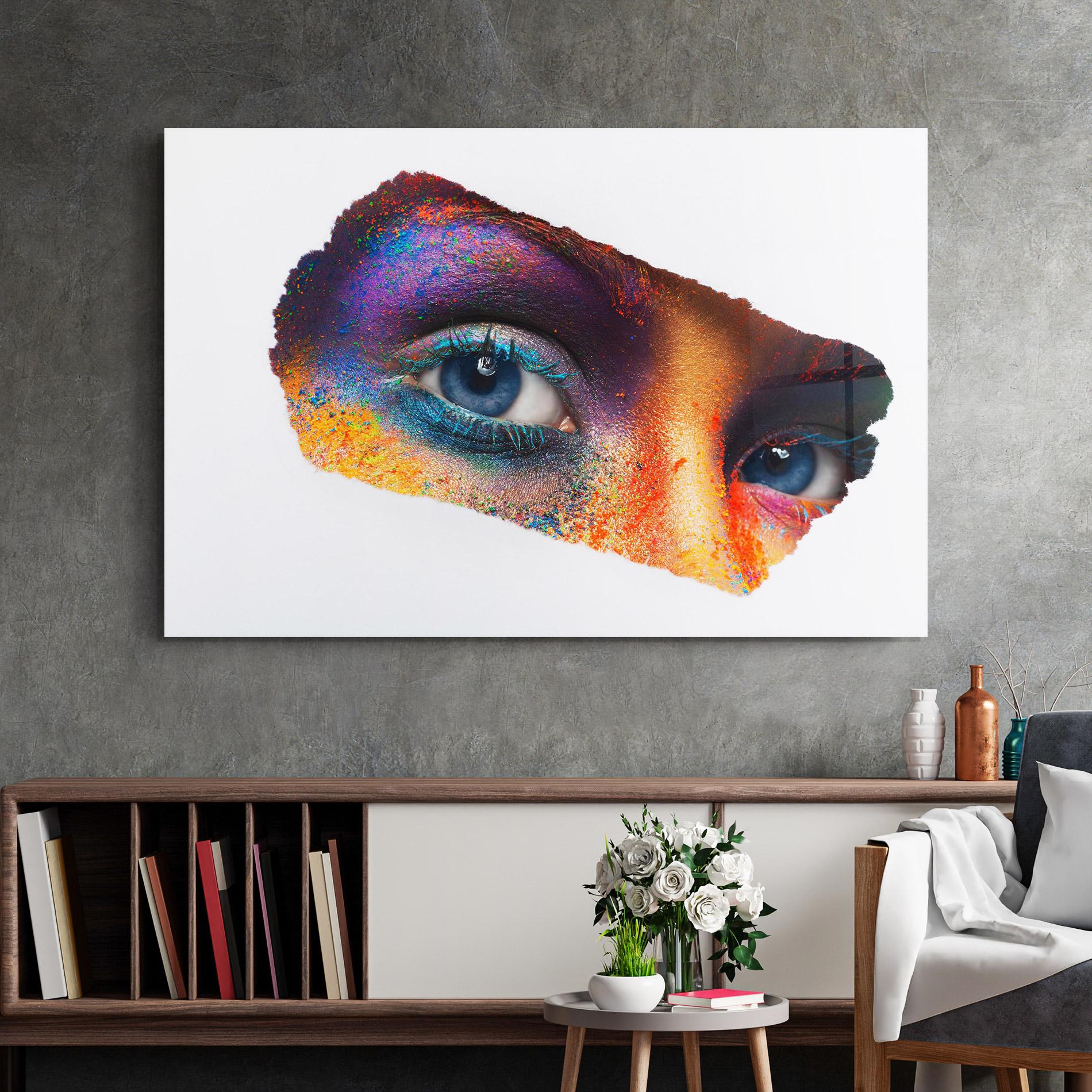 Стъклена картина Female Colourful Makeup mockup 2