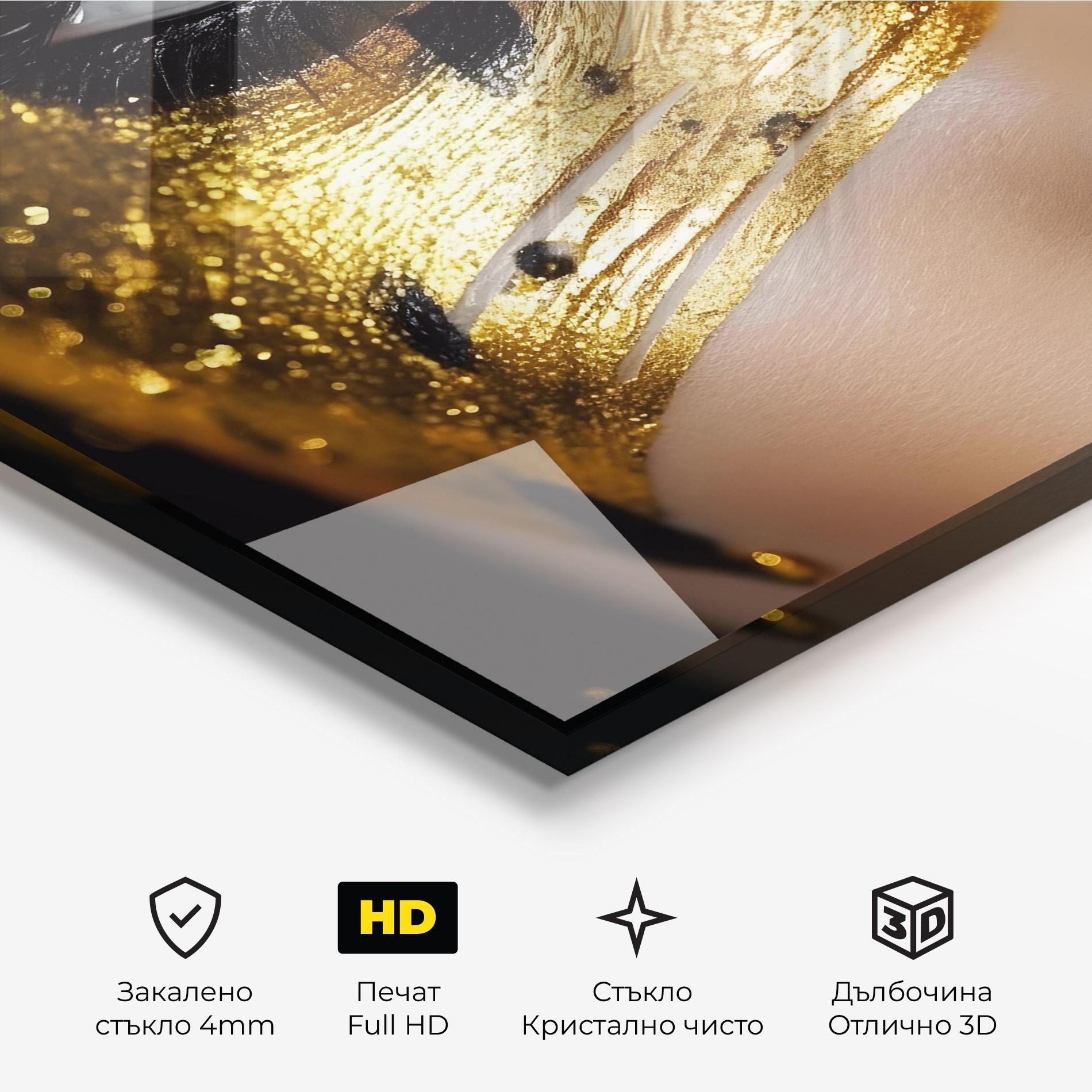 Стъклена картина Grey Eye Makeup mockup 3