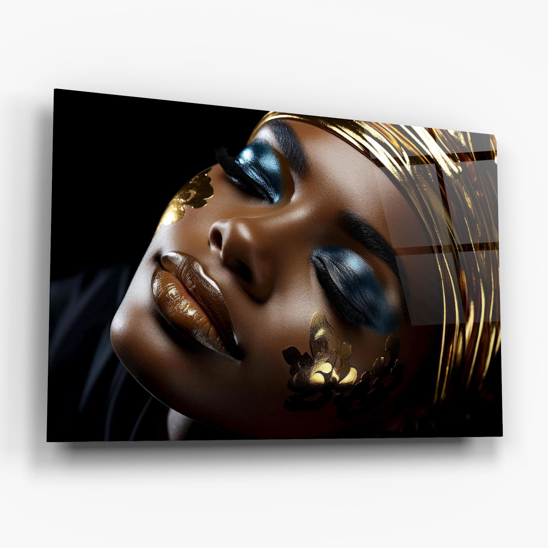 Стъклена картина Dark Blue Makeup mockup 6