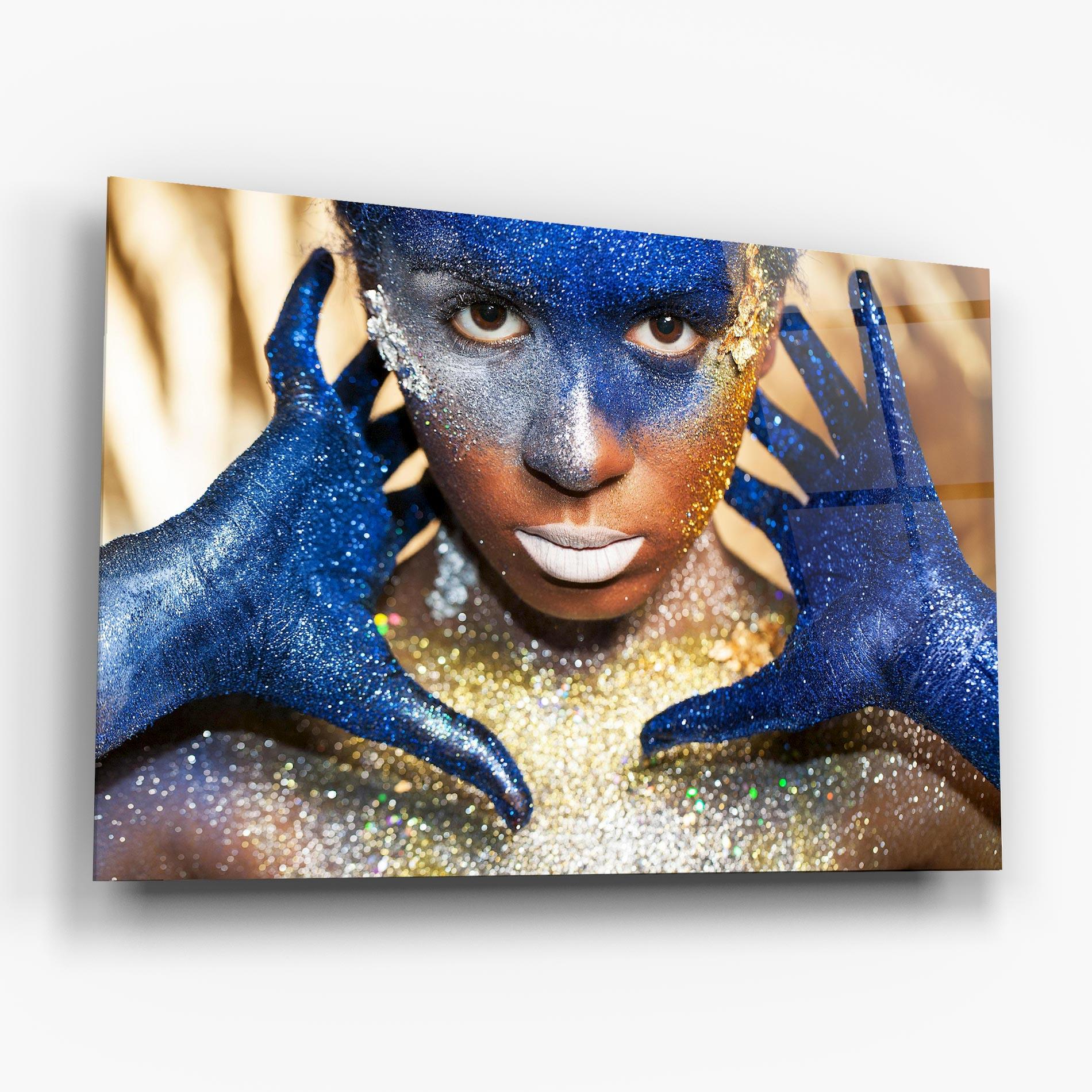 Стъклена картина Glue Gold Glitter mockup 6