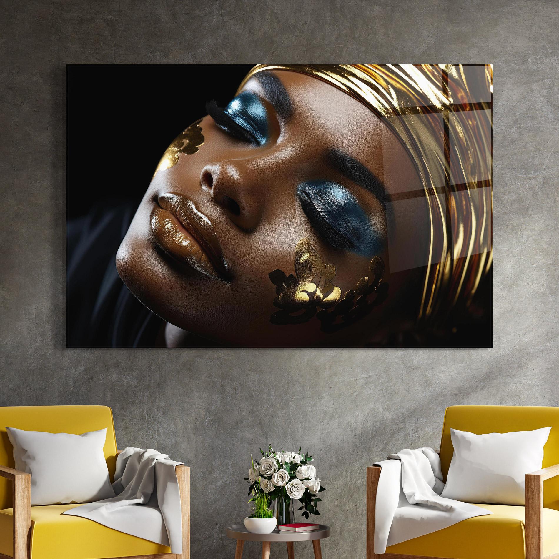 Стъклена картина Dark Blue Makeup mockup 4
