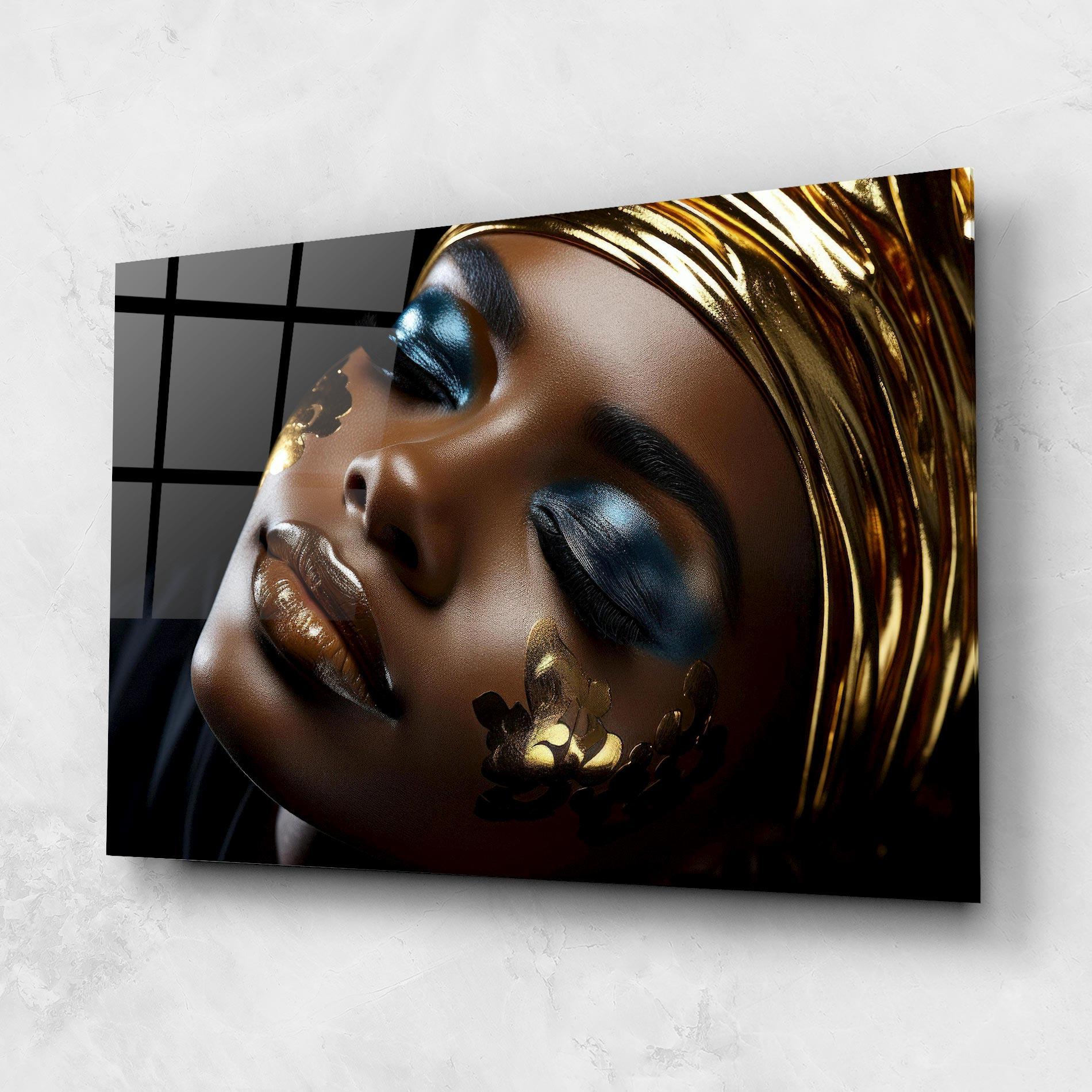 Стъклена картина Dark Blue Makeup mockup 1