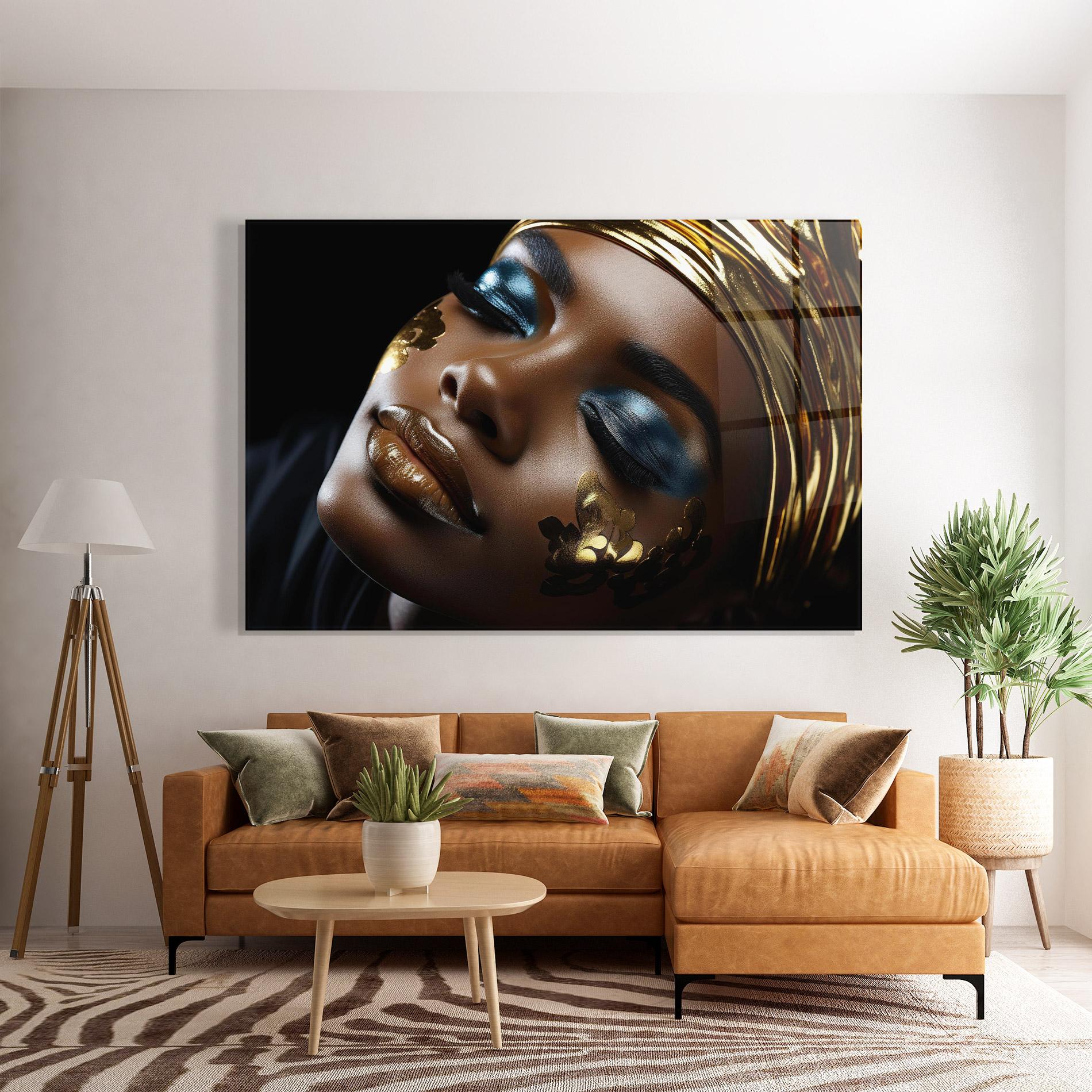 Стъклена картина Dark Blue Makeup mockup 7