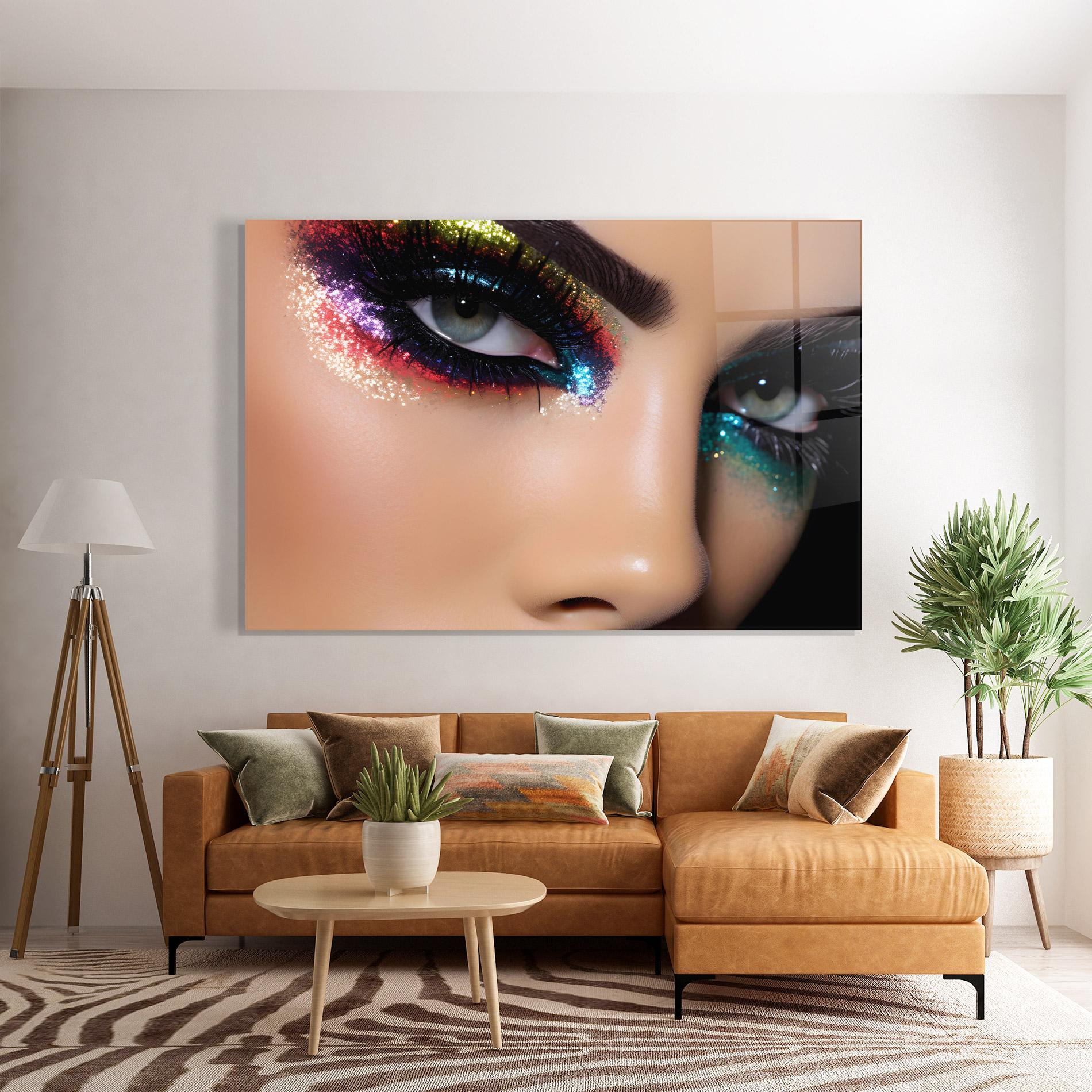 Стъклена картина Feminine Makeup Model mockup 7