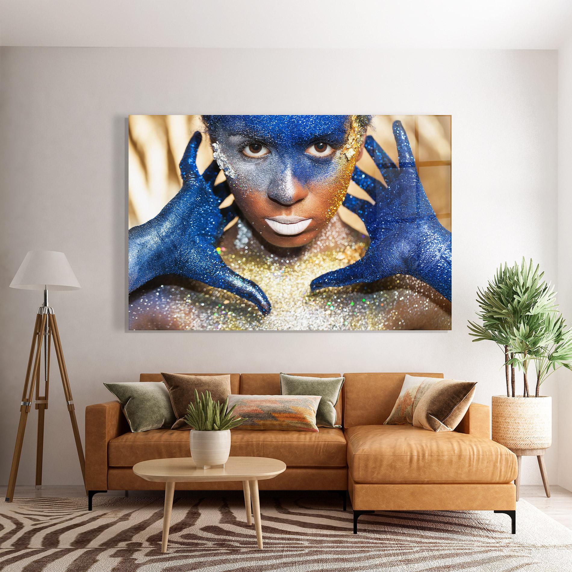 Стъклена картина Glue Gold Glitter mockup 7