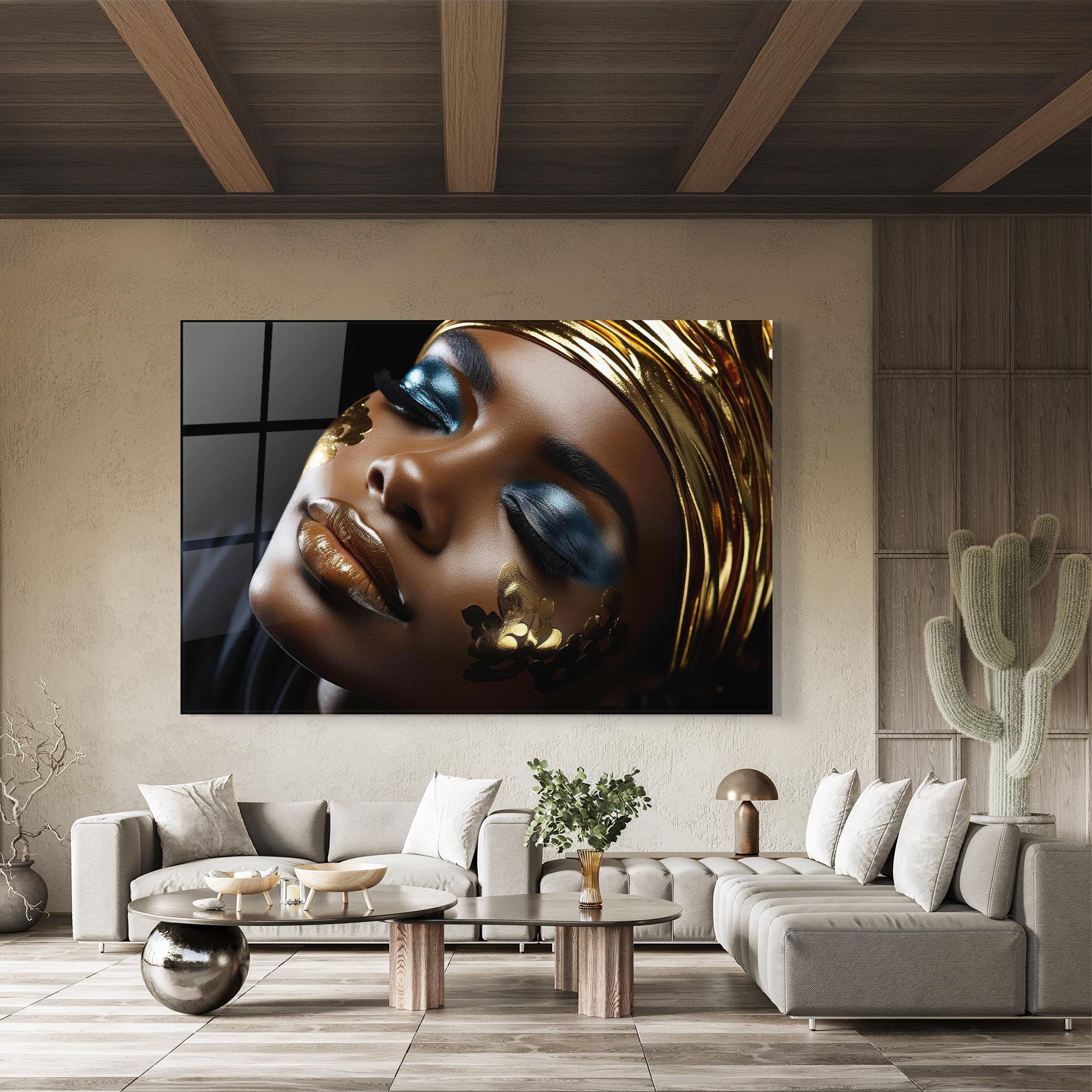 Стъклена картина Dark Blue Makeup mockup 8