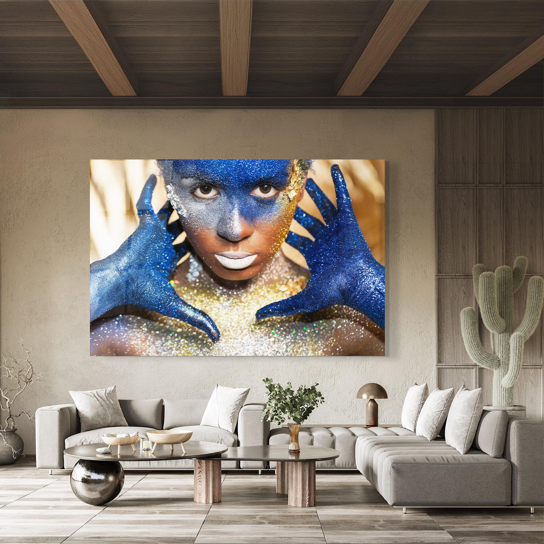 Стъклена картина Glue Gold Glitter mockup 8