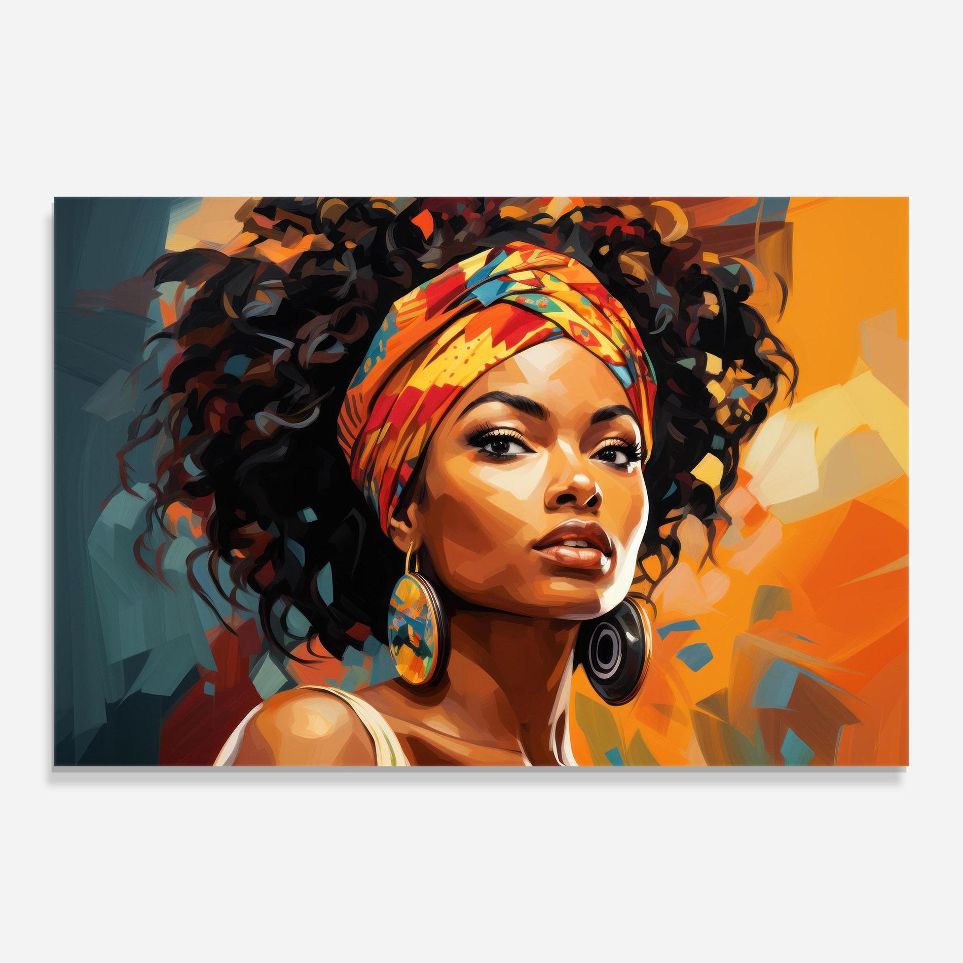 Стъклена картина Colorful Ethic Portrait mockup 0