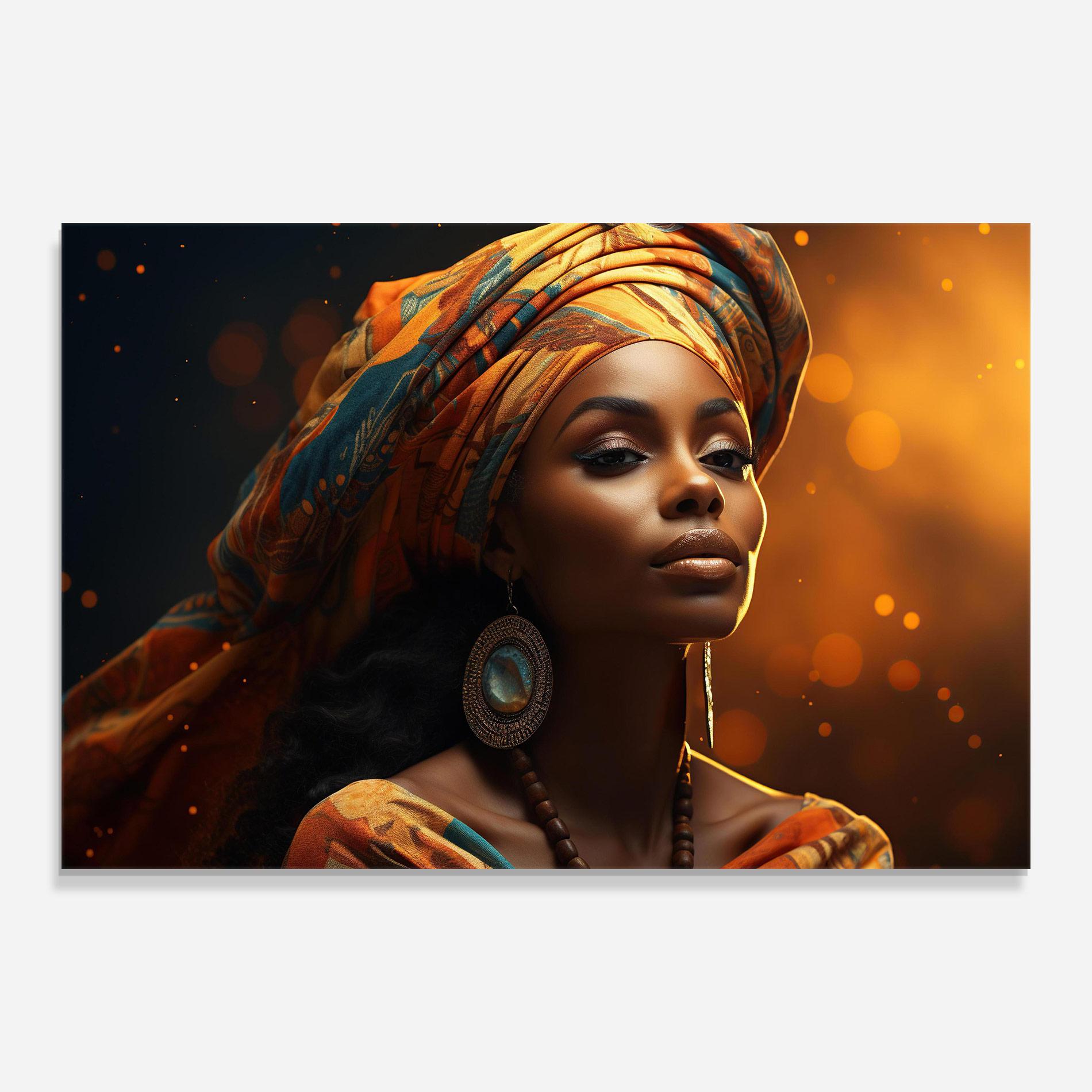 Стъклена картина Fashion African Portrait mockup 0