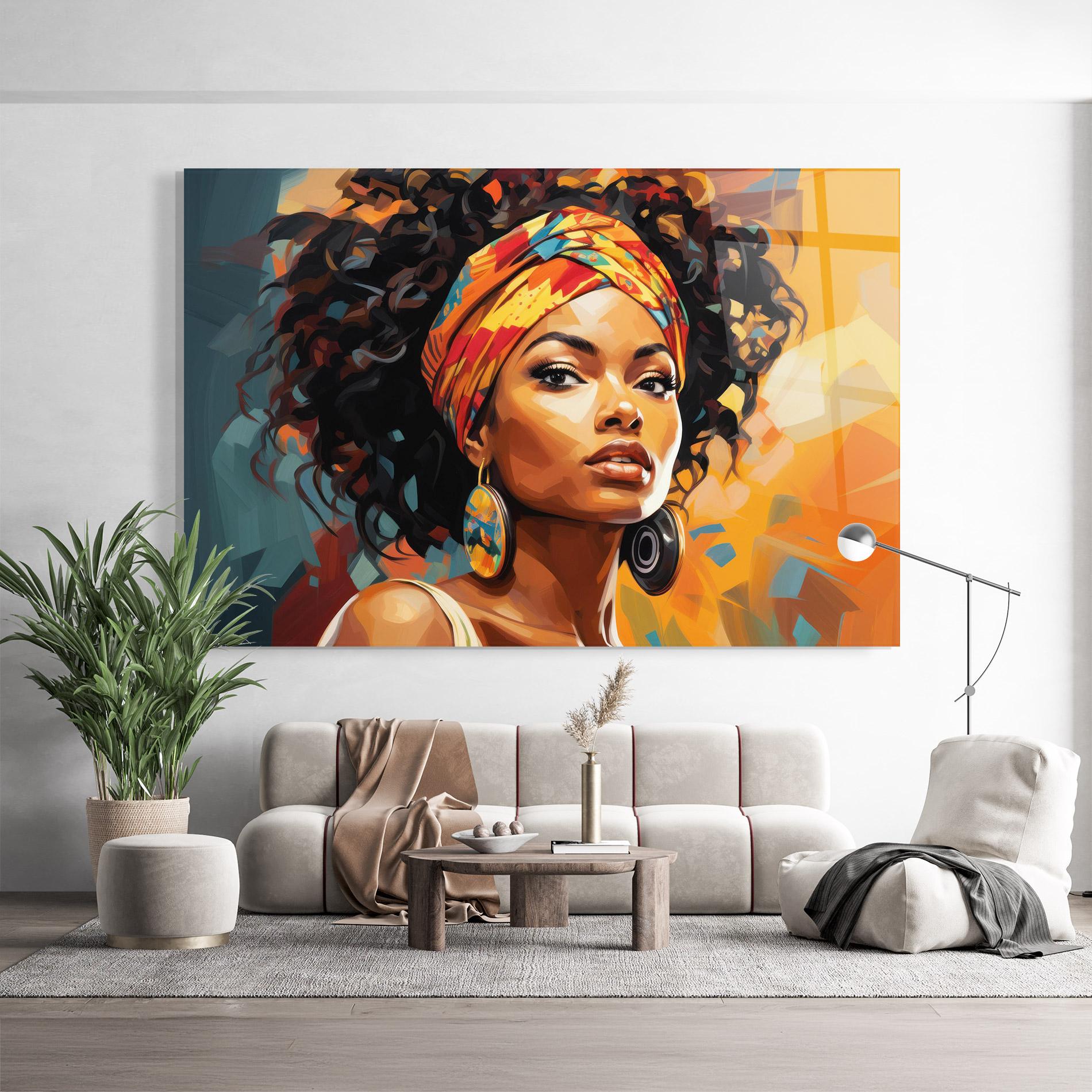 Стъклена картина Colorful Ethic Portrait mockup 9