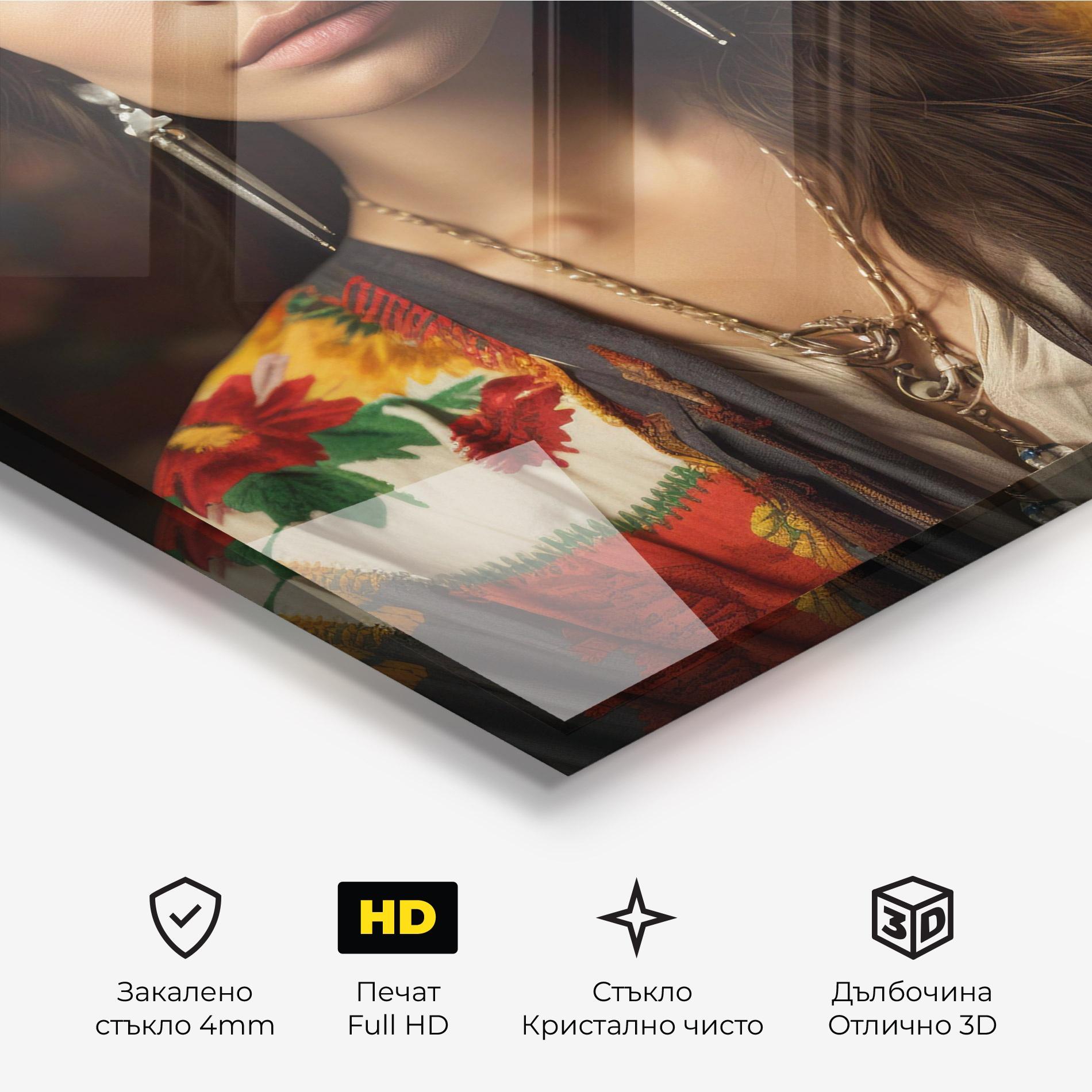 Стъклена картина Colorful Shawl mockup 3