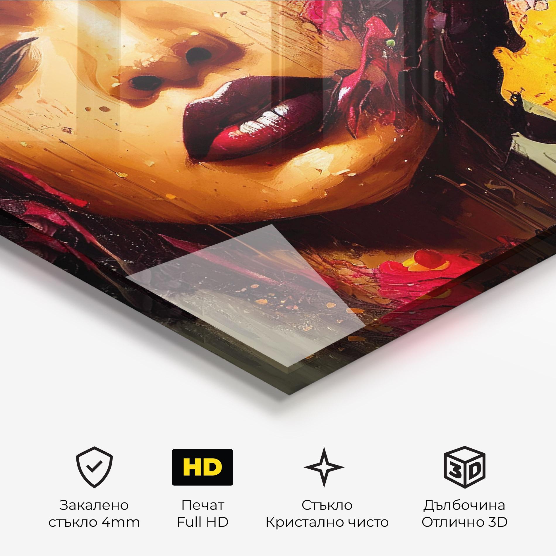 Стъклена картина Ebony Woman mockup 3