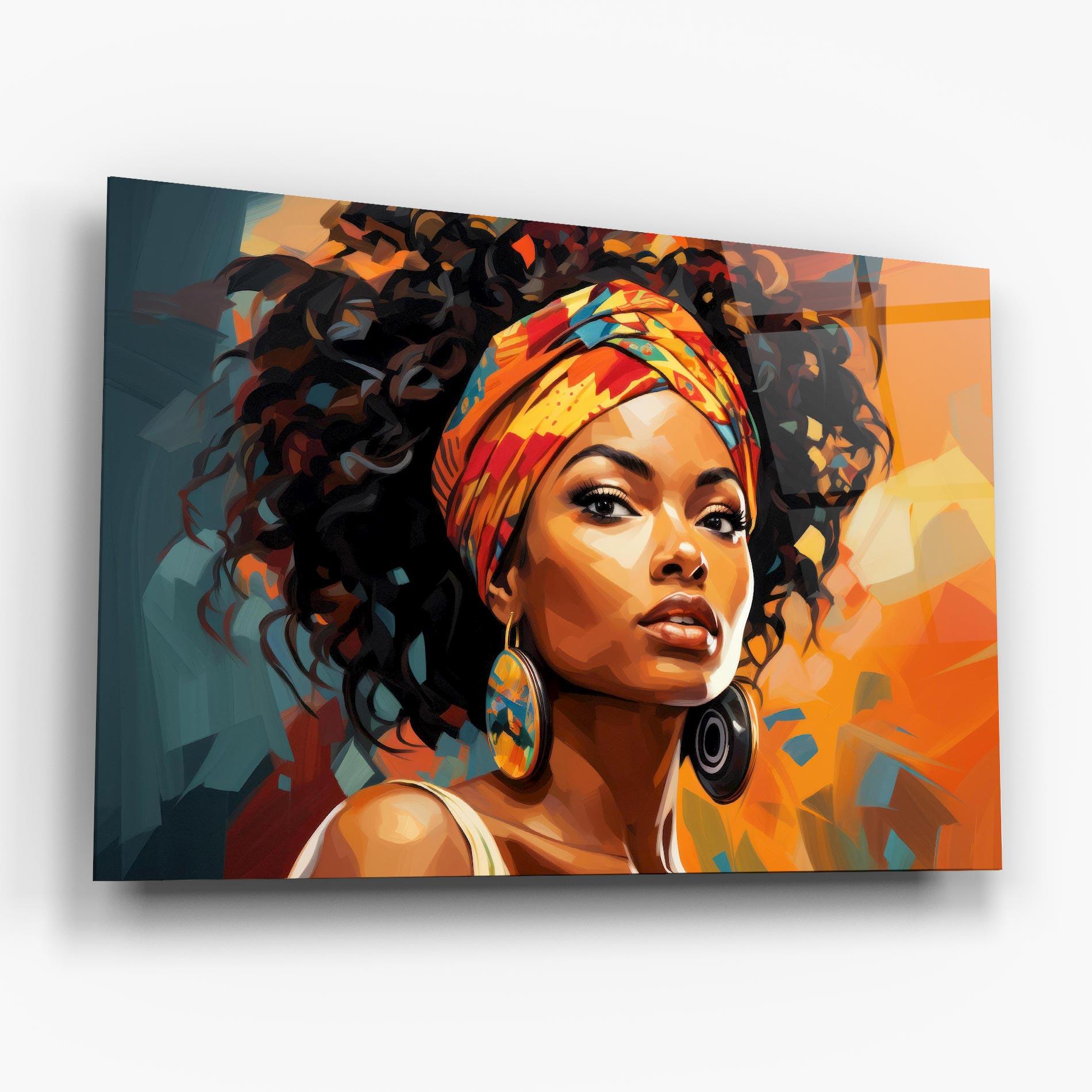 Стъклена картина Colorful Ethic Portrait mockup 6