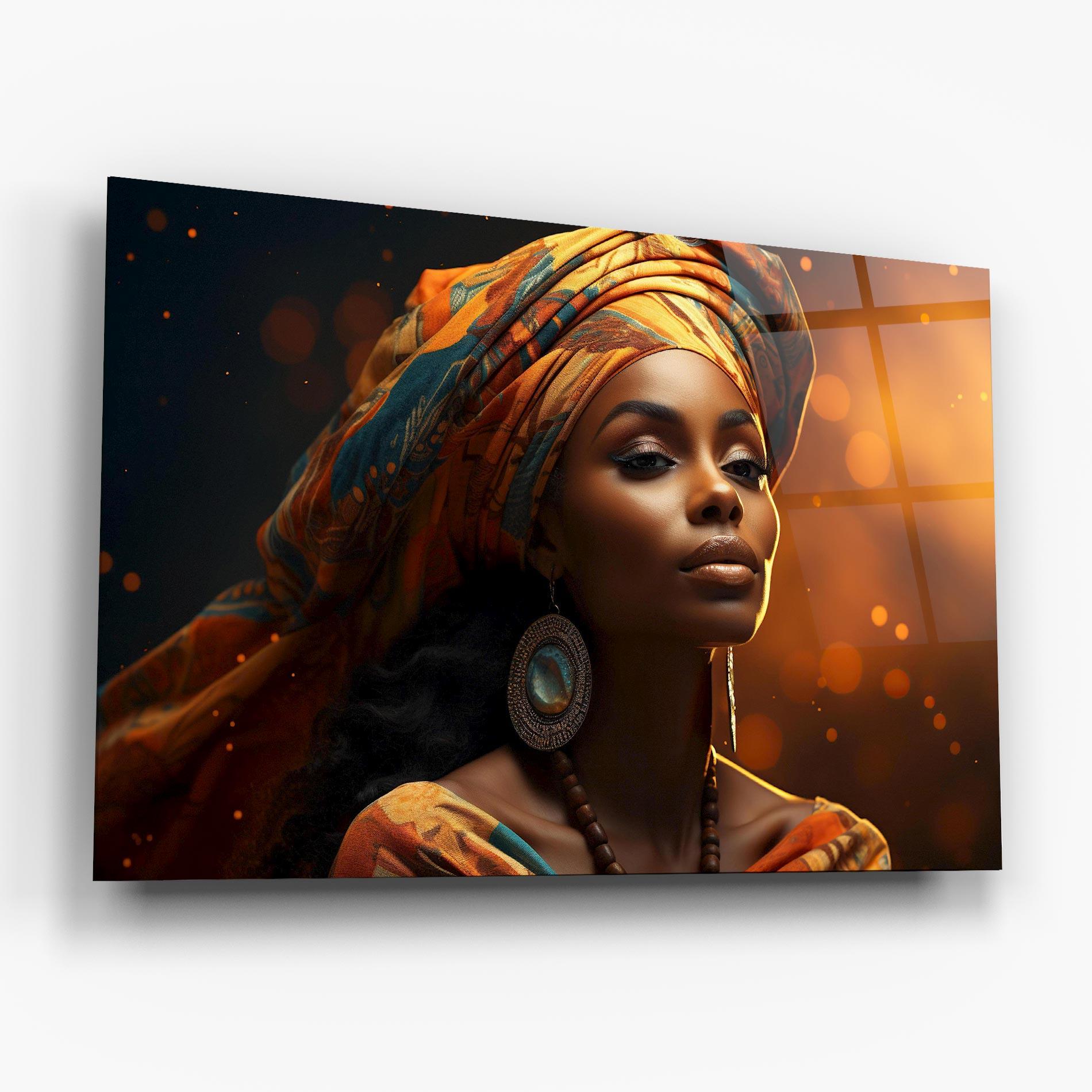 Стъклена картина Fashion African Portrait mockup 6