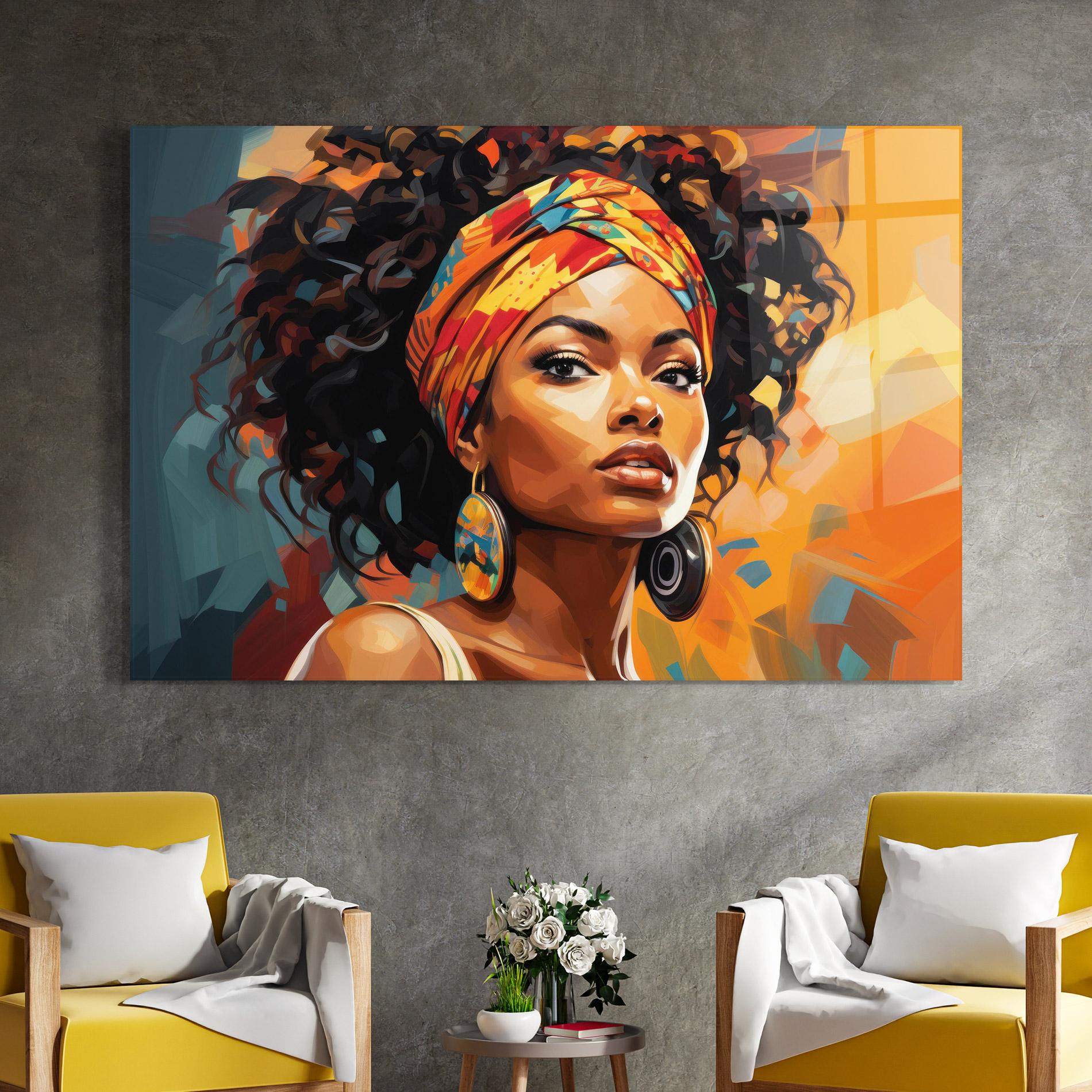 Стъклена картина Colorful Ethic Portrait mockup 4