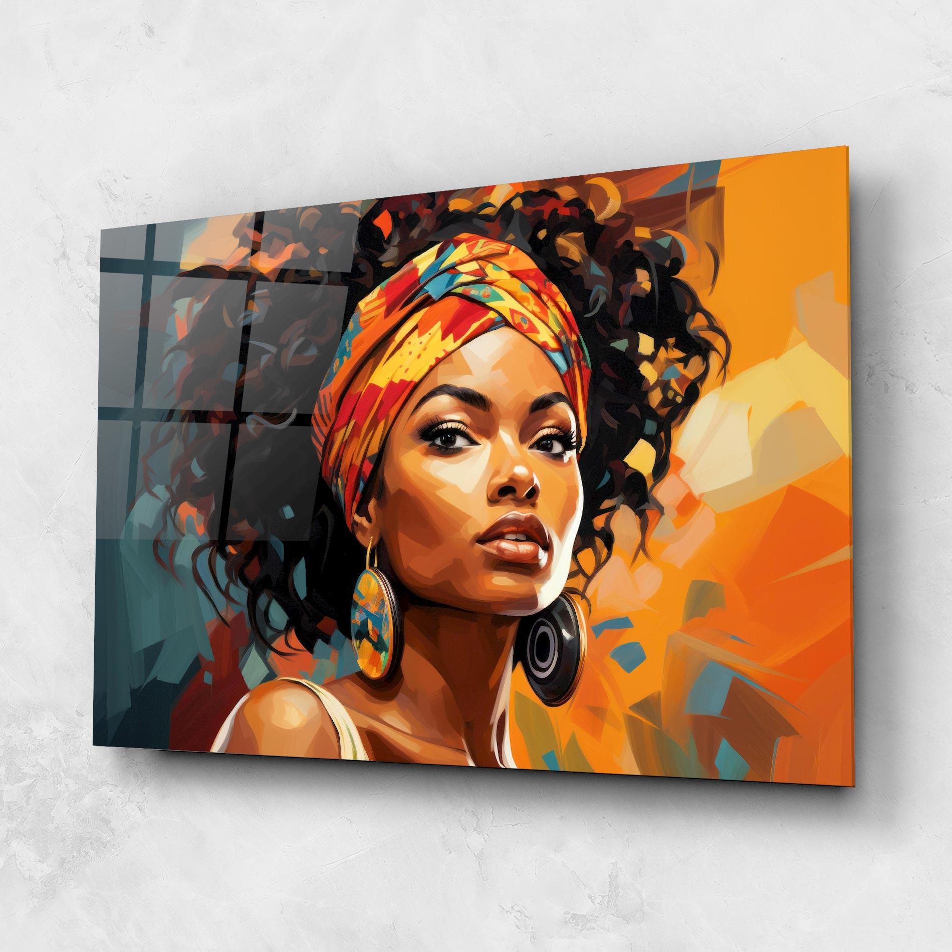 Стъклена картина Colorful Ethic Portrait mockup 1