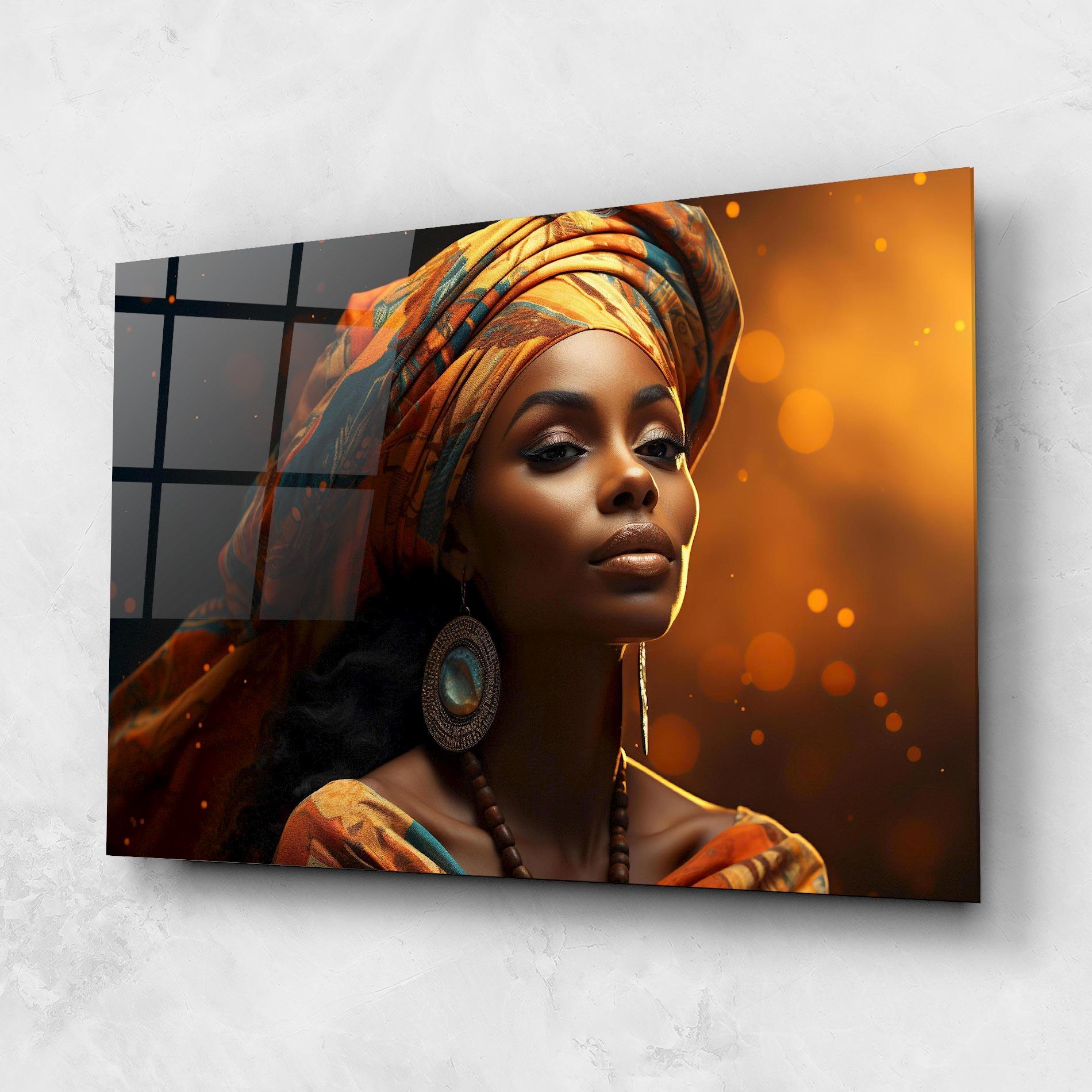Стъклена картина Fashion African Portrait mockup 1