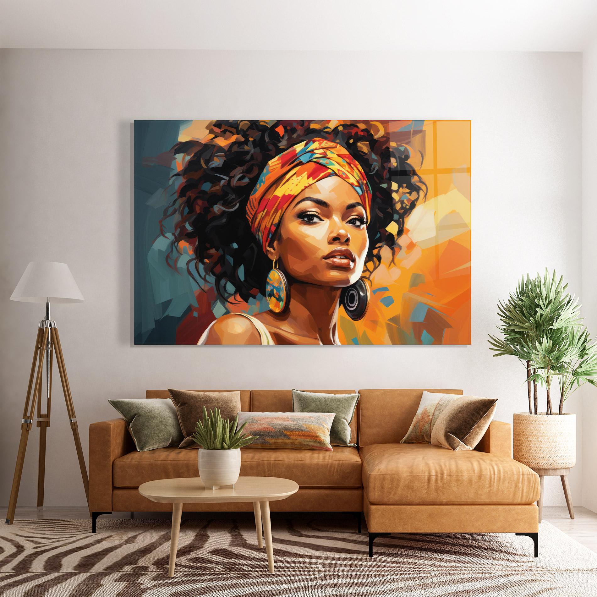 Стъклена картина Colorful Ethic Portrait mockup 7